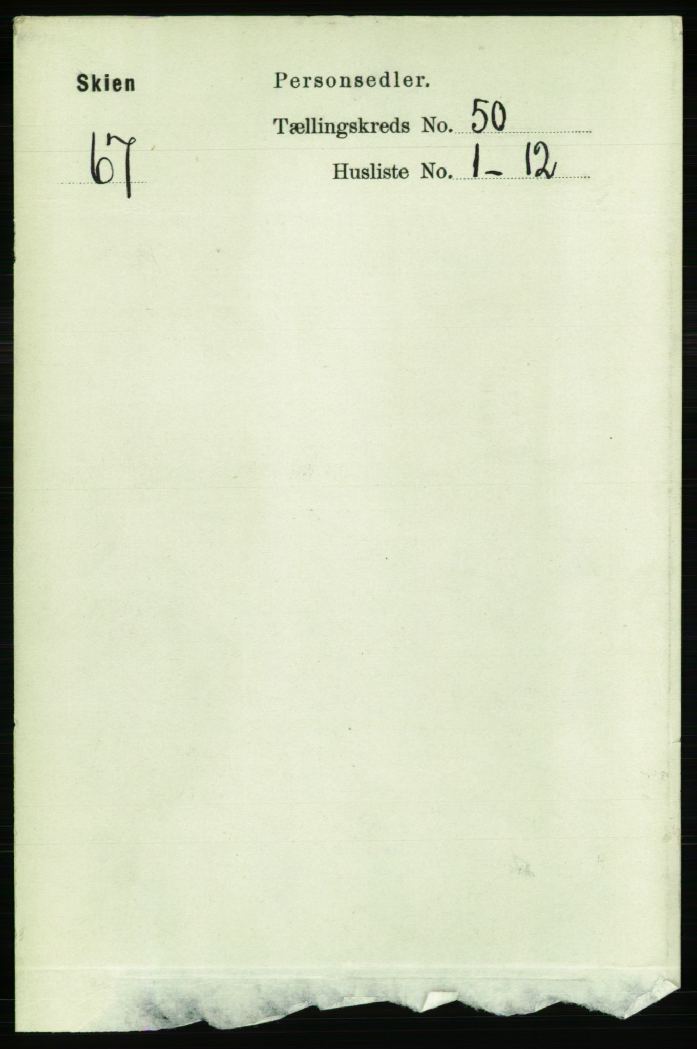 RA, 1891 census for 0806 Skien, 1891, p. 10728