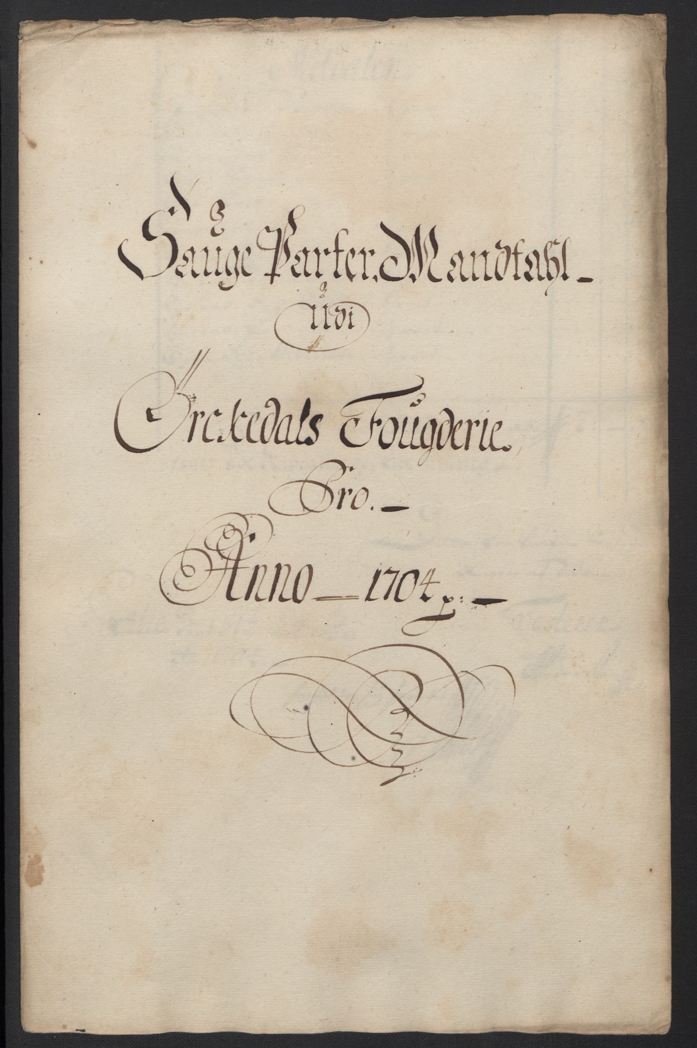 Rentekammeret inntil 1814, Reviderte regnskaper, Fogderegnskap, RA/EA-4092/R60/L3954: Fogderegnskap Orkdal og Gauldal, 1704, p. 105
