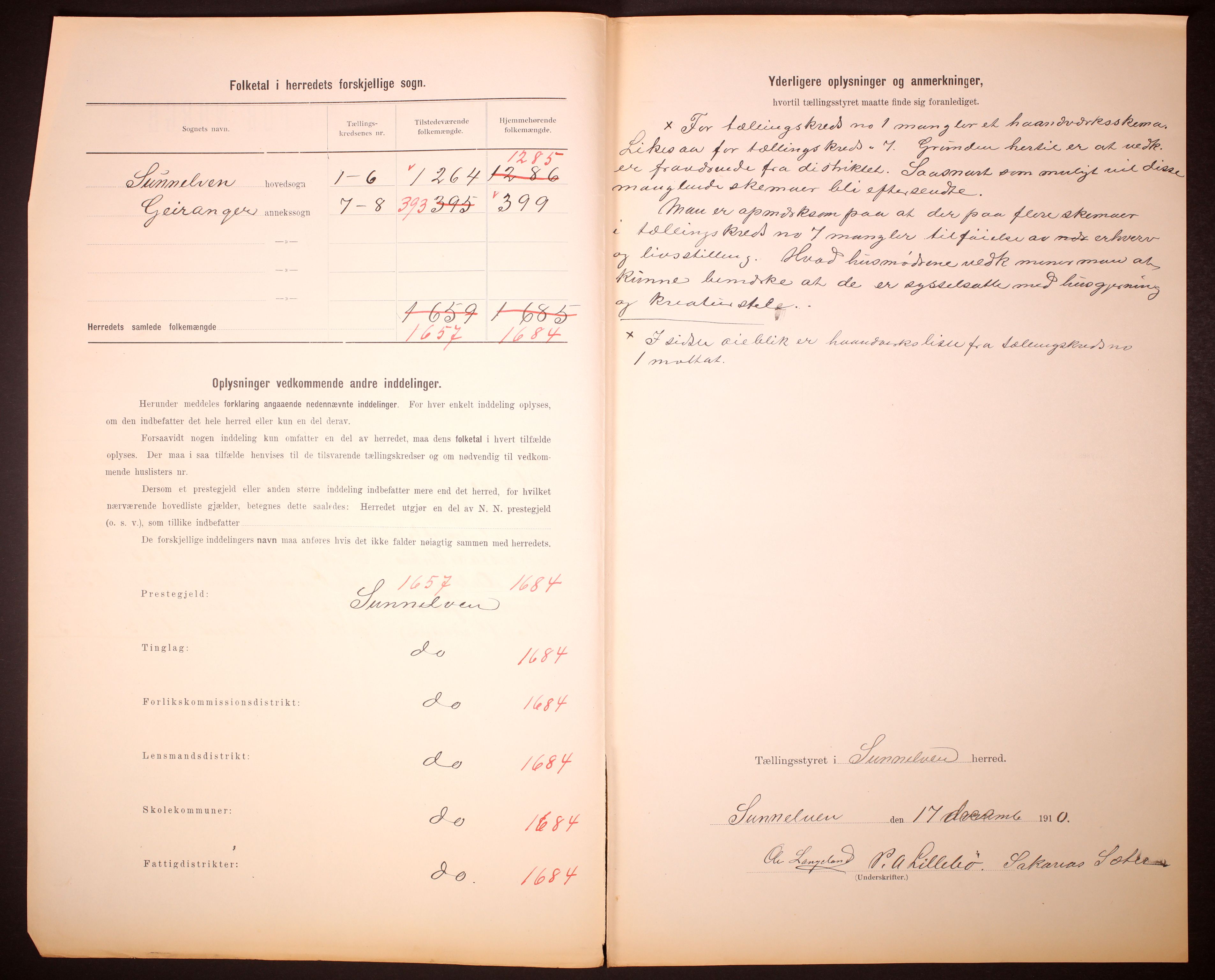 RA, 1910 census for Sunnylven, 1910, p. 3