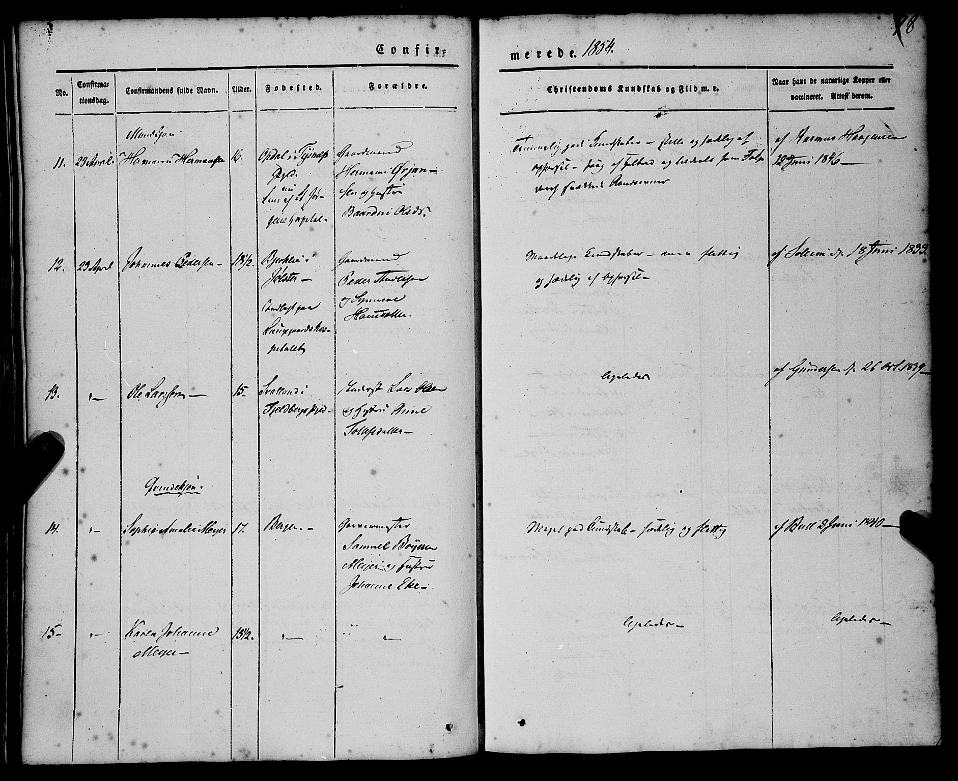 St. Jørgens hospital og Årstad sokneprestembete, AV/SAB-A-99934: Parish register (official) no. A 4, 1844-1863, p. 98