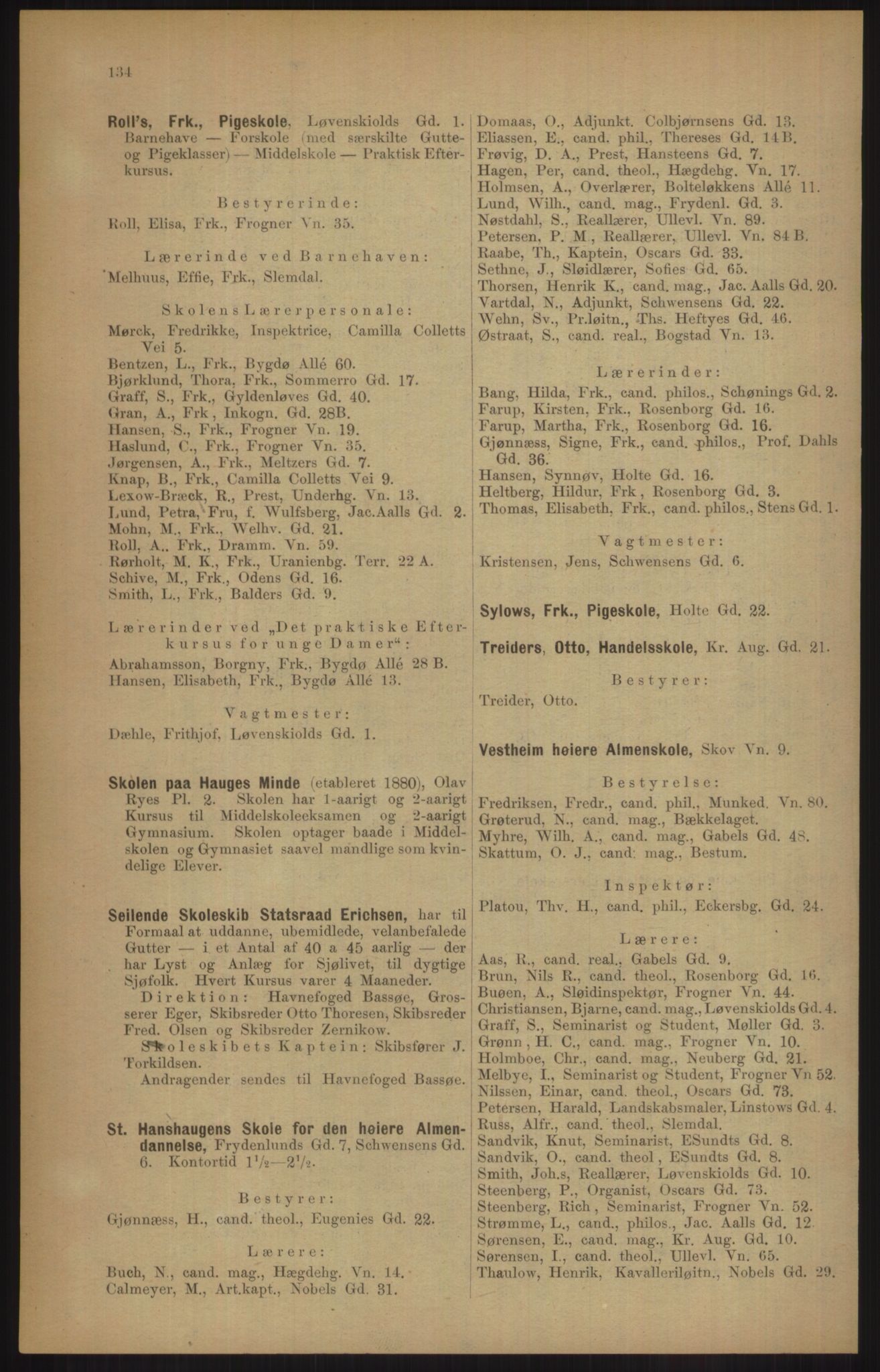 Kristiania/Oslo adressebok, PUBL/-, 1905, p. 134