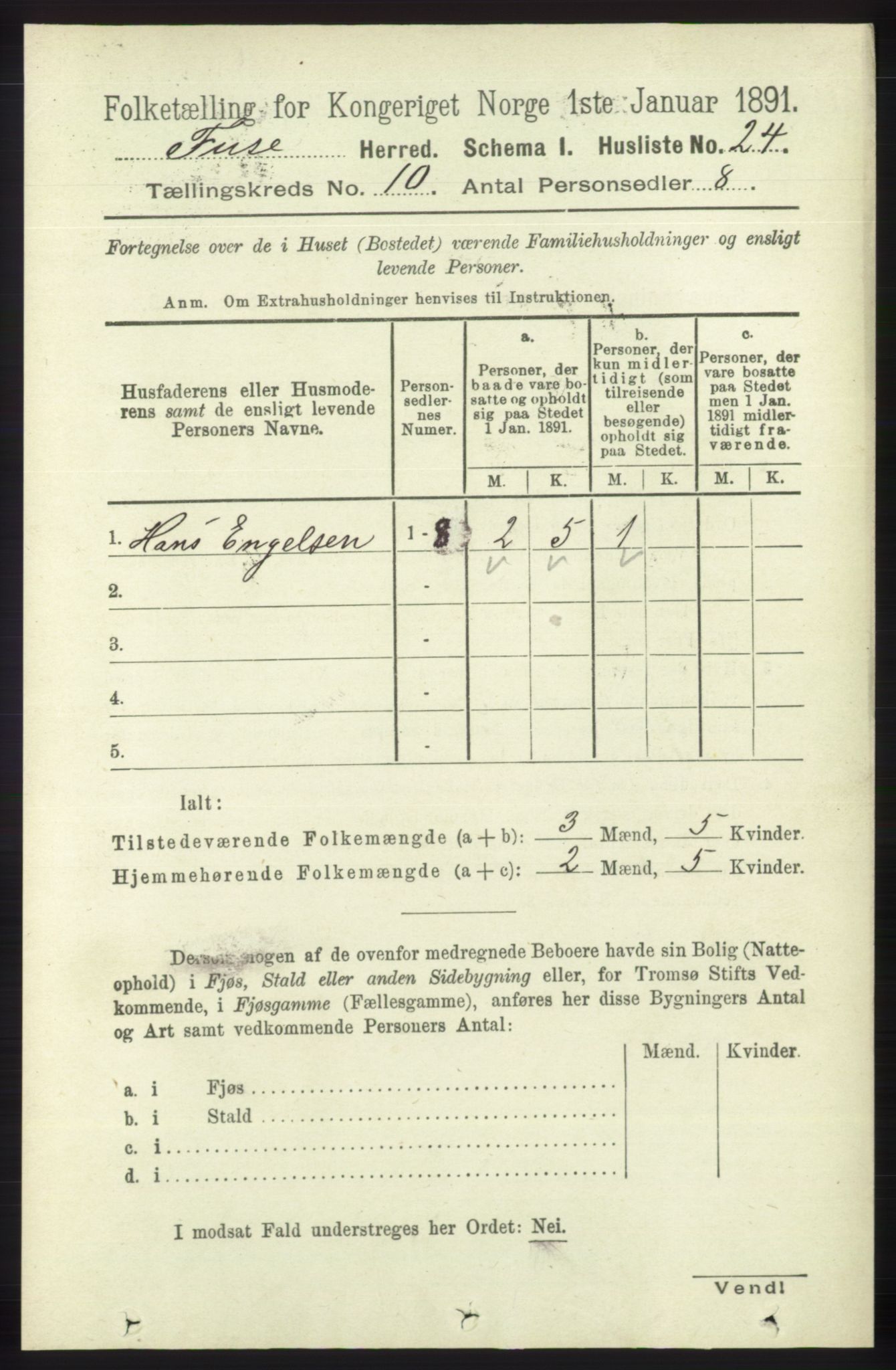 RA, 1891 census for 1241 Fusa, 1891, p. 1910