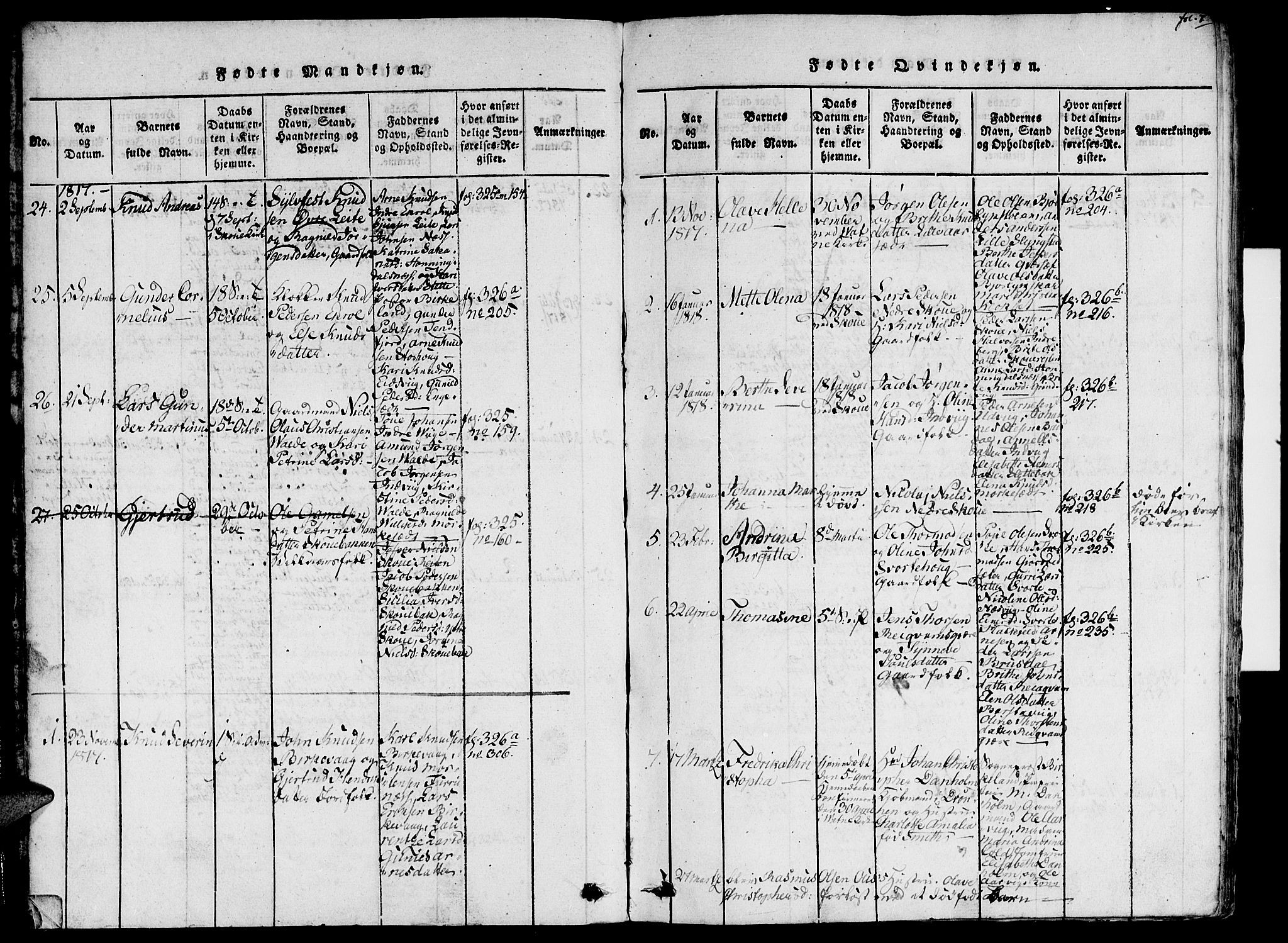 Ministerialprotokoller, klokkerbøker og fødselsregistre - Møre og Romsdal, SAT/A-1454/524/L0351: Parish register (official) no. 524A03, 1816-1838, p. 7
