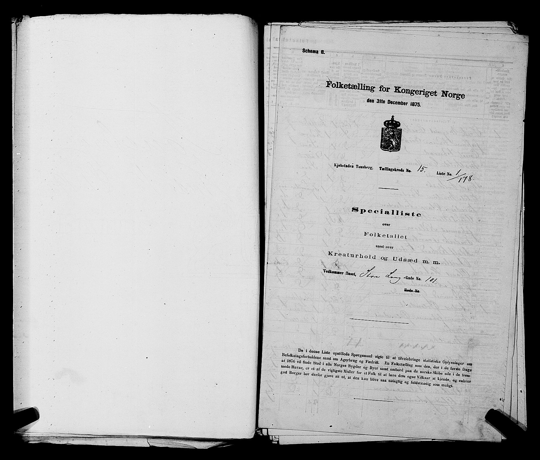 SAKO, 1875 census for 0705P Tønsberg, 1875, p. 442