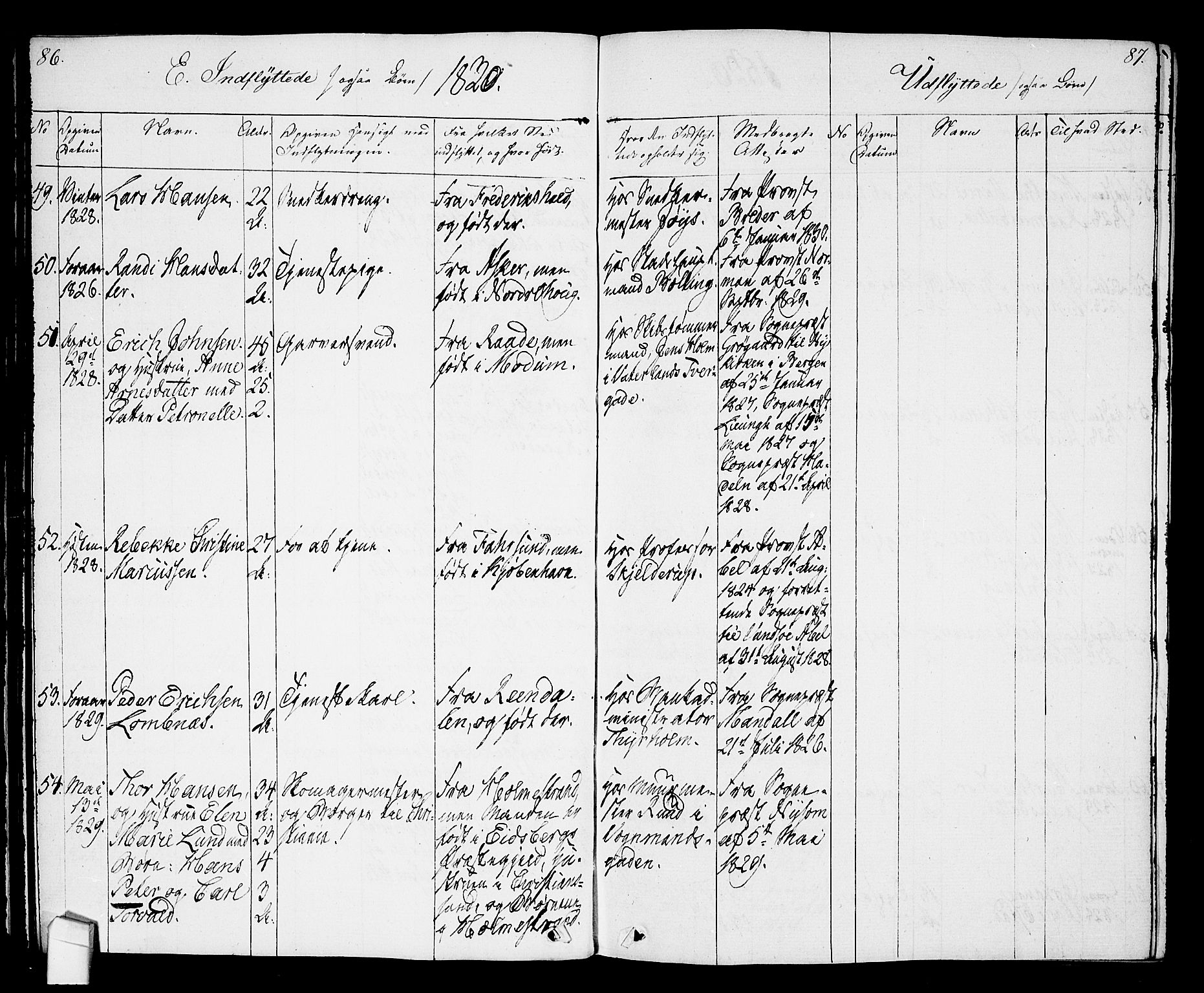 Oslo domkirke Kirkebøker, AV/SAO-A-10752/F/Fa/L0027: Parish register (official) no. 27, 1828-1840, p. 86-87