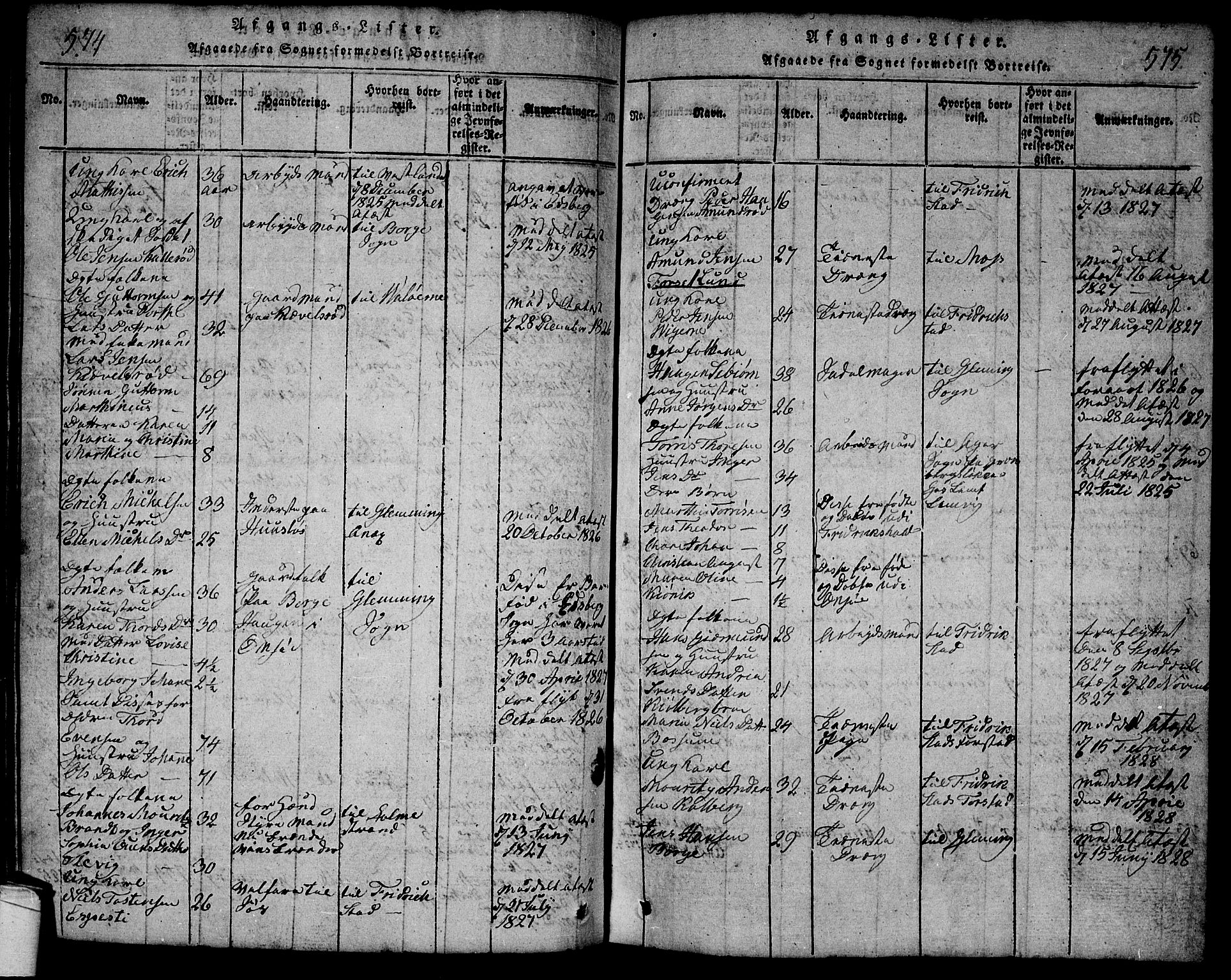 Onsøy prestekontor Kirkebøker, AV/SAO-A-10914/G/Ga/L0001: Parish register (copy) no. I 1, 1814-1840, p. 574-575