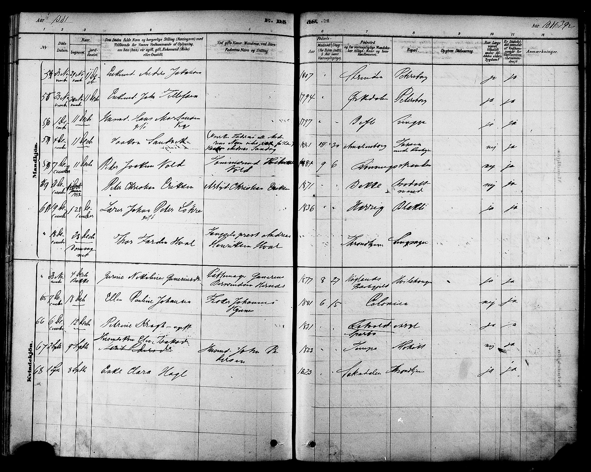 Ministerialprotokoller, klokkerbøker og fødselsregistre - Sør-Trøndelag, AV/SAT-A-1456/606/L0294: Parish register (official) no. 606A09, 1878-1886, p. 392