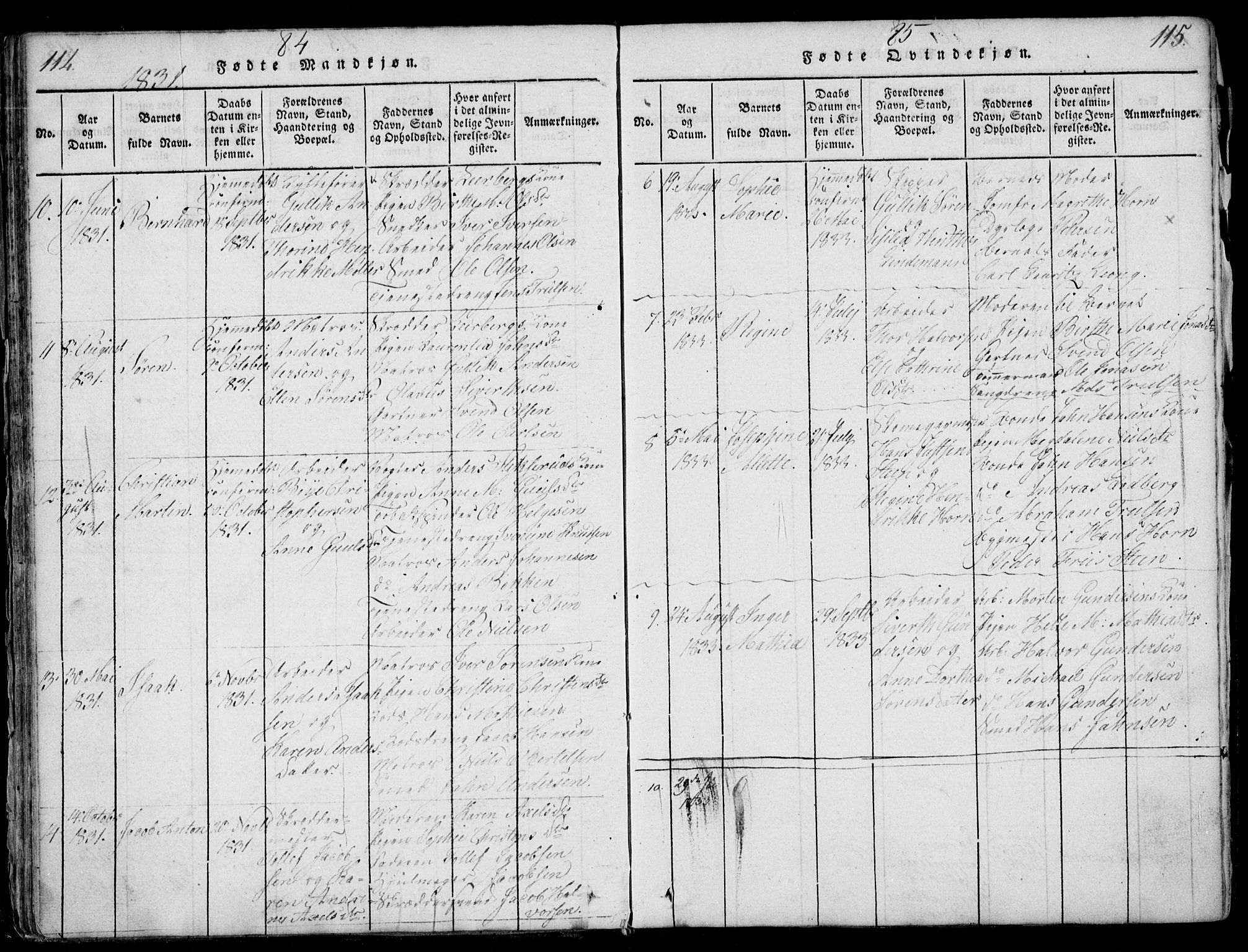 Larvik kirkebøker, SAKO/A-352/F/Fb/L0002: Parish register (official) no. II 2, 1818-1842, p. 114-115