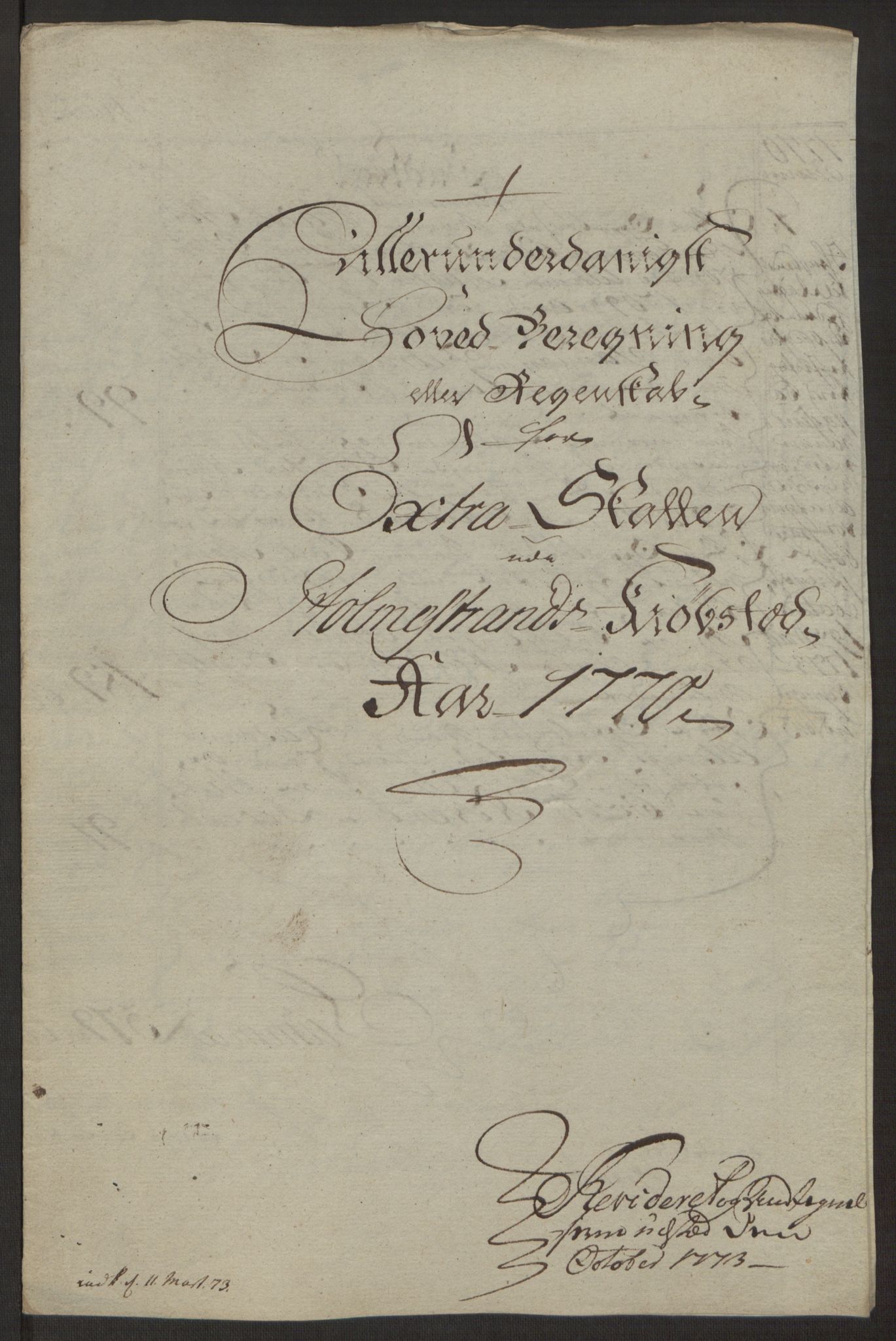 Rentekammeret inntil 1814, Reviderte regnskaper, Byregnskaper, RA/EA-4066/R/Rh/L0163/0001: [H4] Kontribusjonsregnskap / Ekstraskatt, Holmestrand, 1762-1772, p. 407