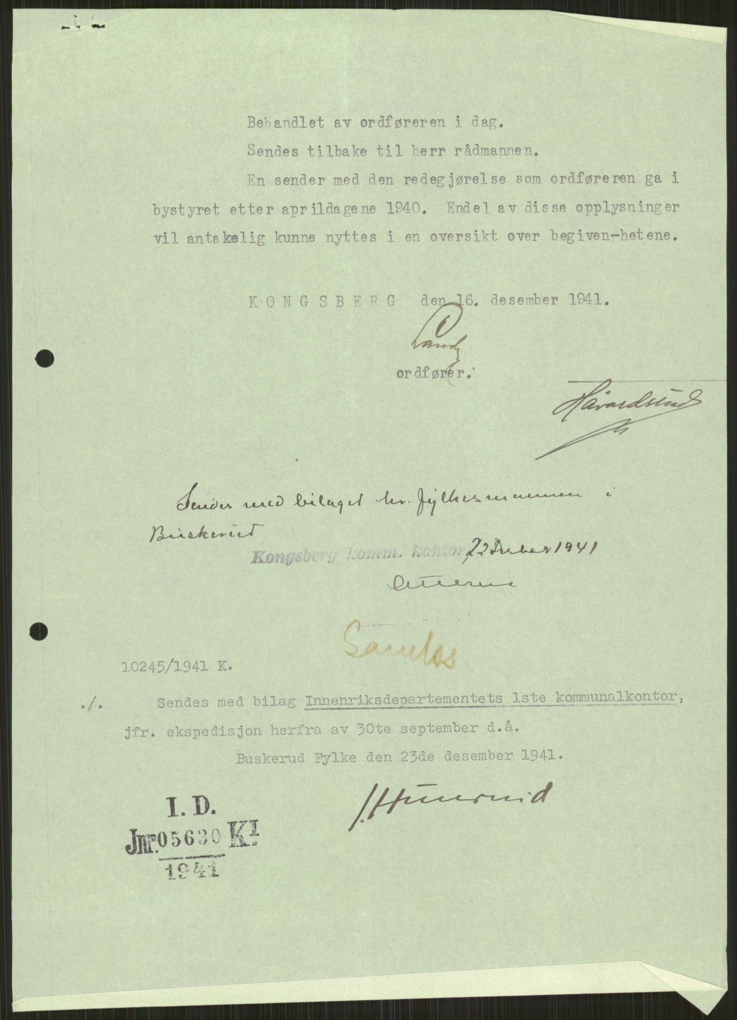 Forsvaret, Forsvarets krigshistoriske avdeling, AV/RA-RAFA-2017/Y/Ya/L0014: II-C-11-31 - Fylkesmenn.  Rapporter om krigsbegivenhetene 1940., 1940, p. 386