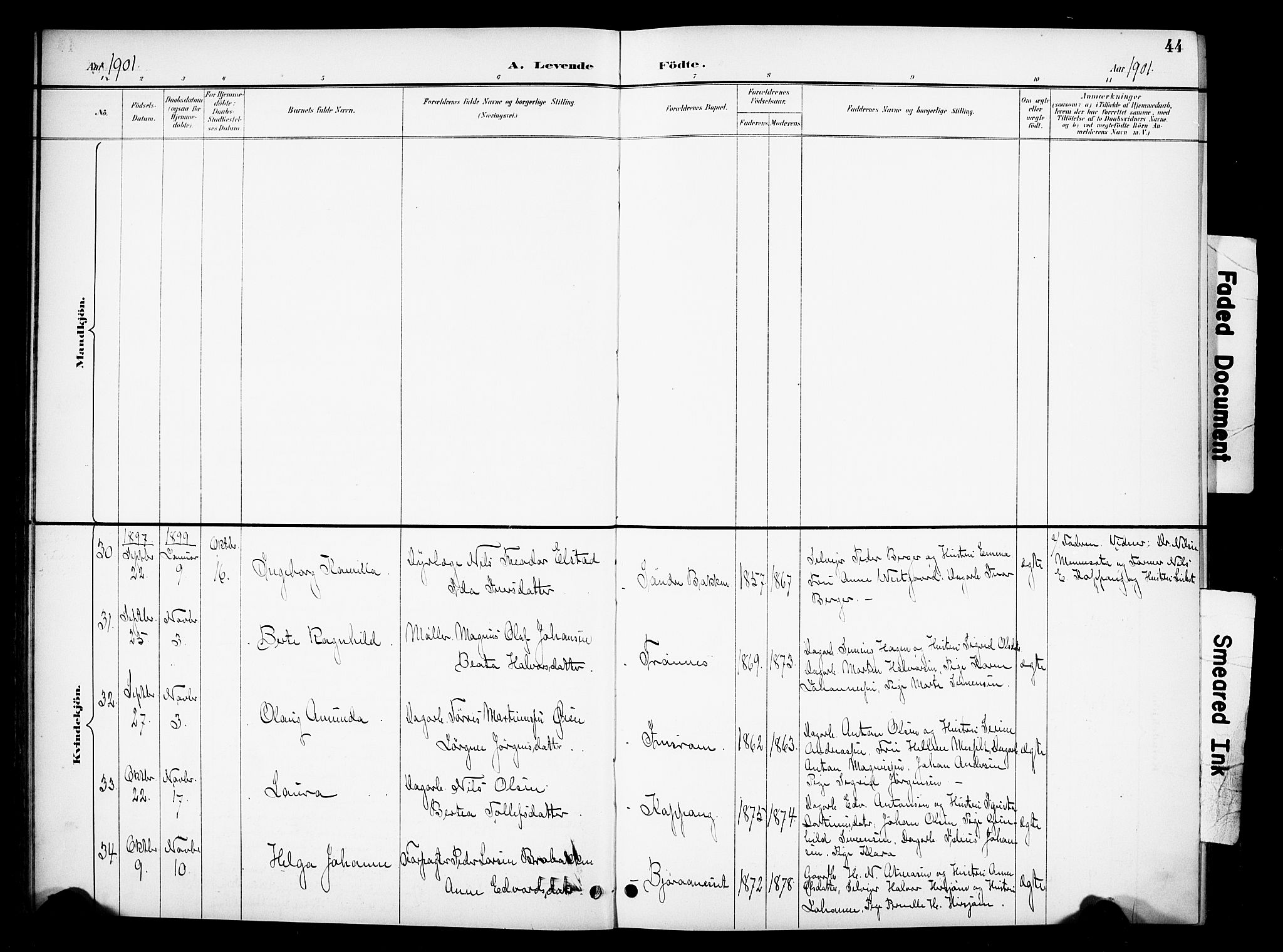 Stor-Elvdal prestekontor, AV/SAH-PREST-052/H/Ha/Hab/L0003: Parish register (copy) no. 3, 1895-1917, p. 44