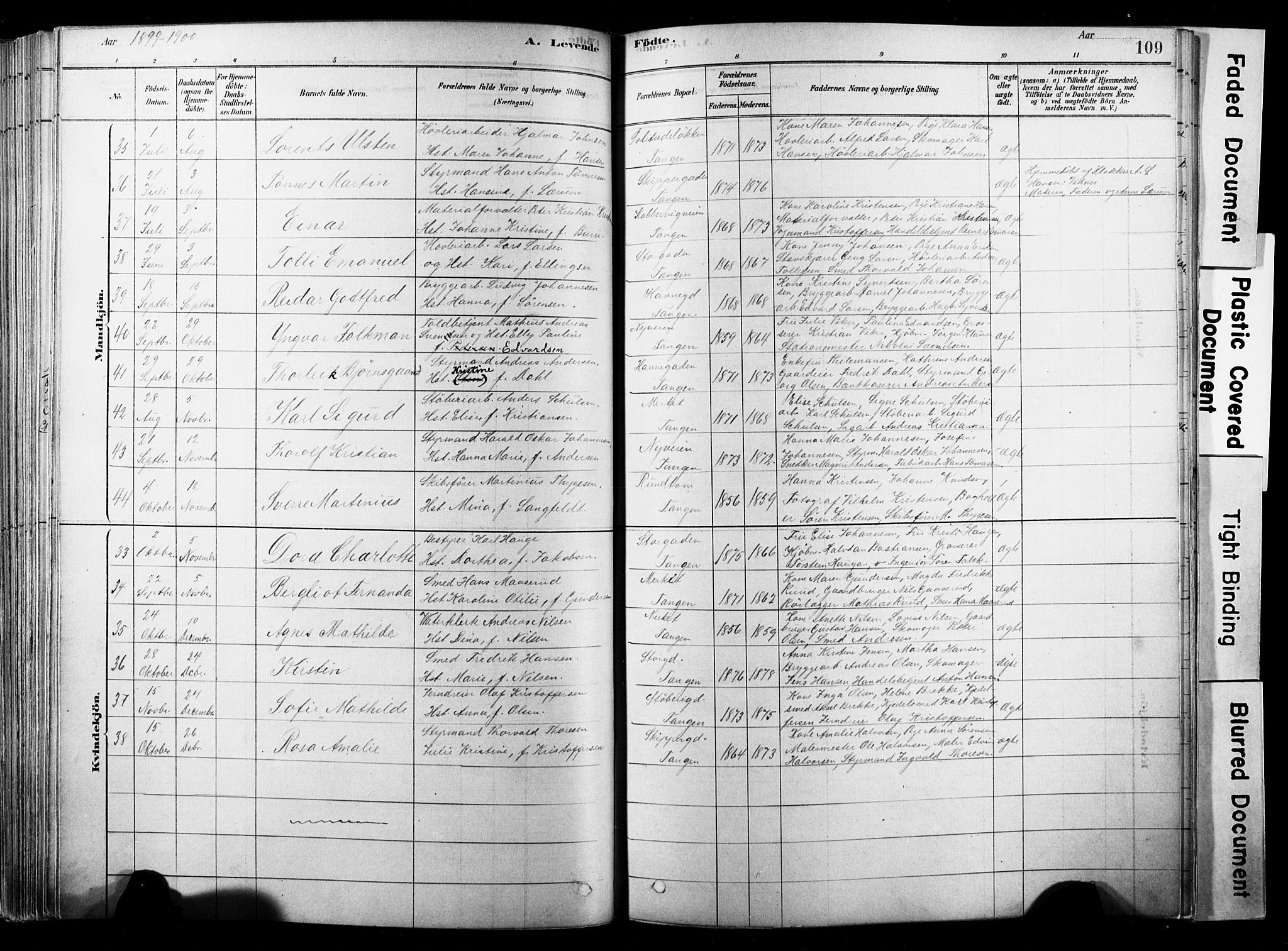 Strømsø kirkebøker, SAKO/A-246/F/Fb/L0006: Parish register (official) no. II 6, 1879-1910, p. 109
