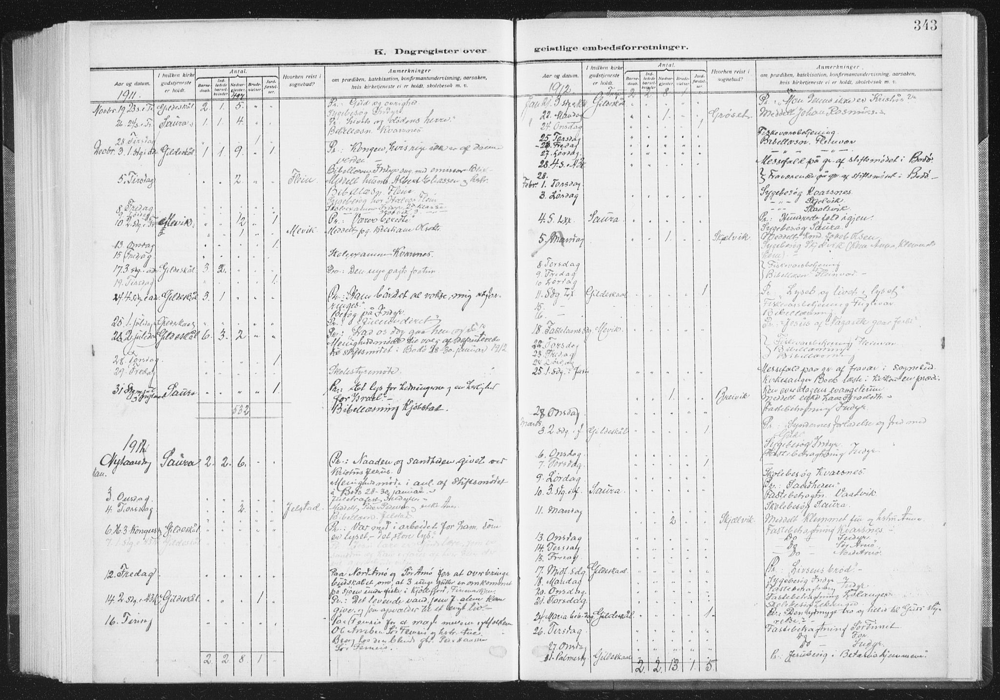 Ministerialprotokoller, klokkerbøker og fødselsregistre - Nordland, AV/SAT-A-1459/805/L0104: Parish register (official) no. 805A09, 1909-1926, p. 343