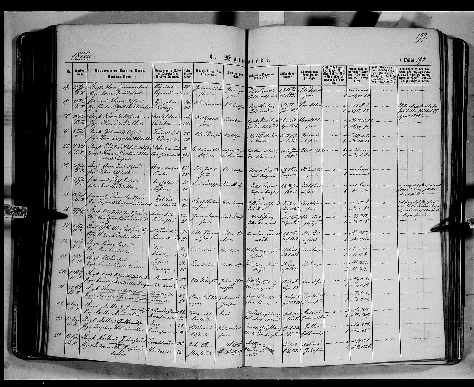 Biri prestekontor, SAH/PREST-096/H/Ha/Haa/L0005: Parish register (official) no. 5, 1843-1854, p. 199