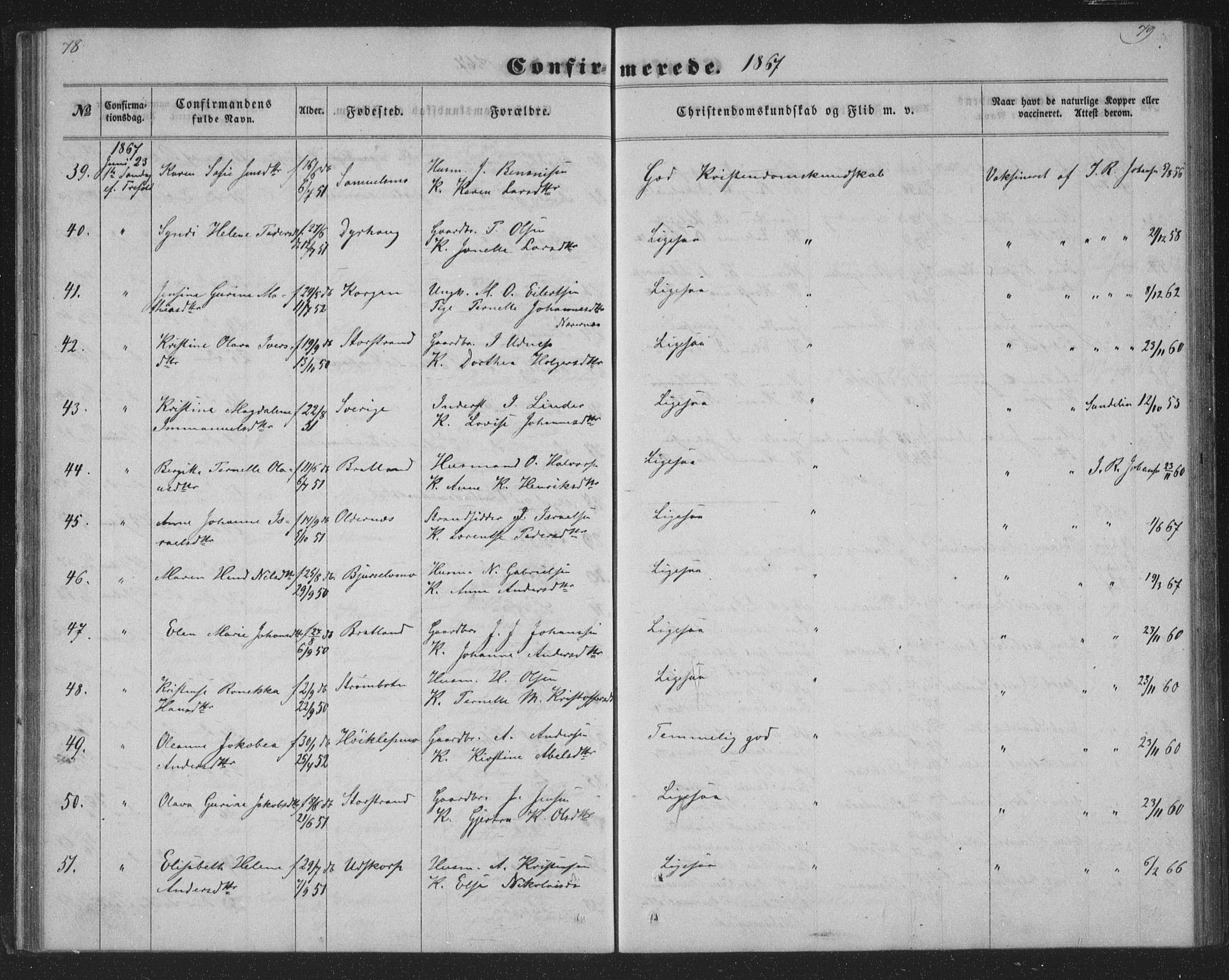 Ministerialprotokoller, klokkerbøker og fødselsregistre - Nordland, AV/SAT-A-1459/825/L0366: Parish register (copy) no. 825C03, 1858-1884, p. 78-79