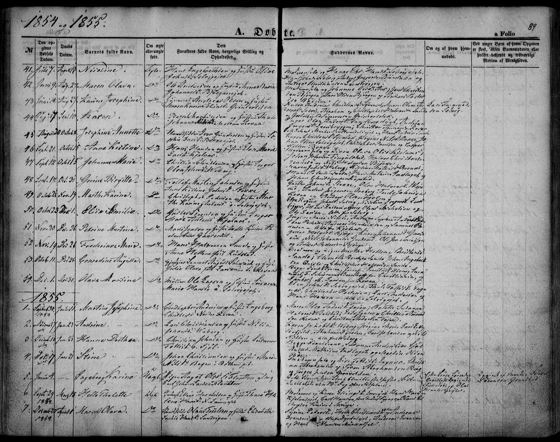 Sande Kirkebøker, SAKO/A-53/F/Fa/L0004: Parish register (official) no. 4, 1847-1864, p. 89