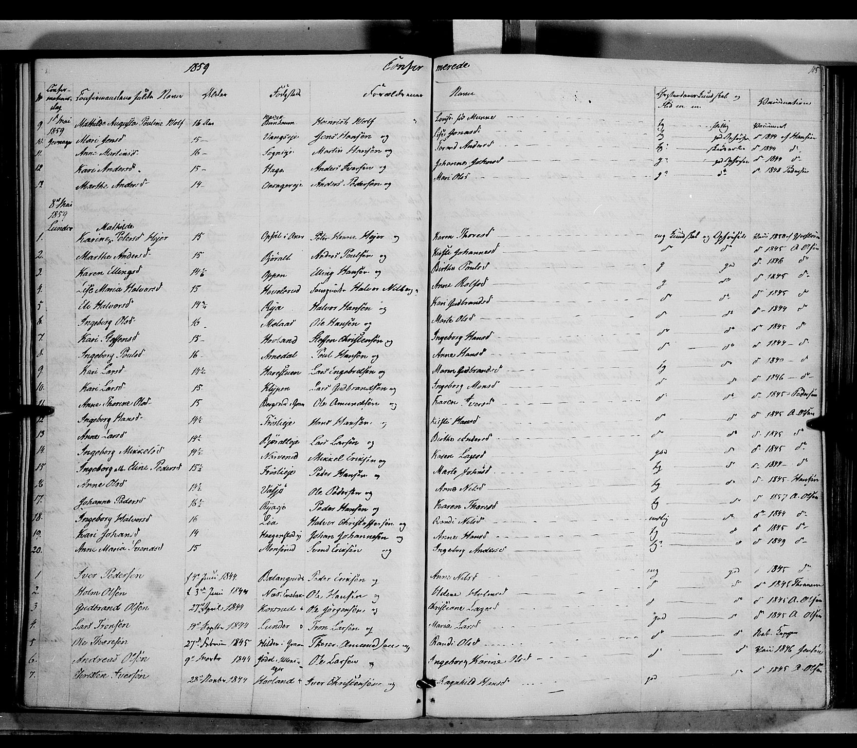 Jevnaker prestekontor, SAH/PREST-116/H/Ha/Haa/L0007: Parish register (official) no. 7, 1858-1876, p. 105