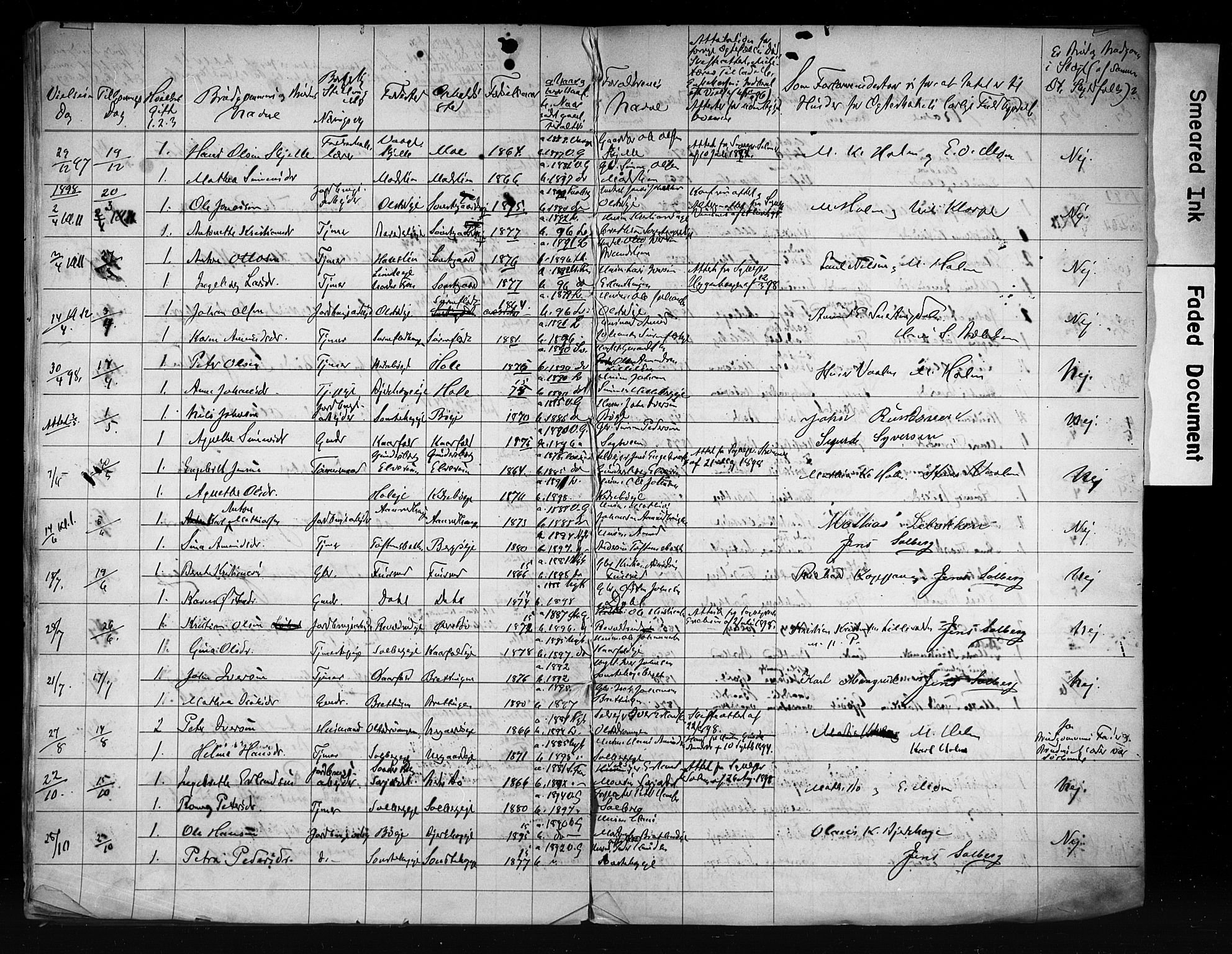 Vestre Gausdal prestekontor, SAH/PREST-094/I/Ie: Banns register no. 1, 1885-1910