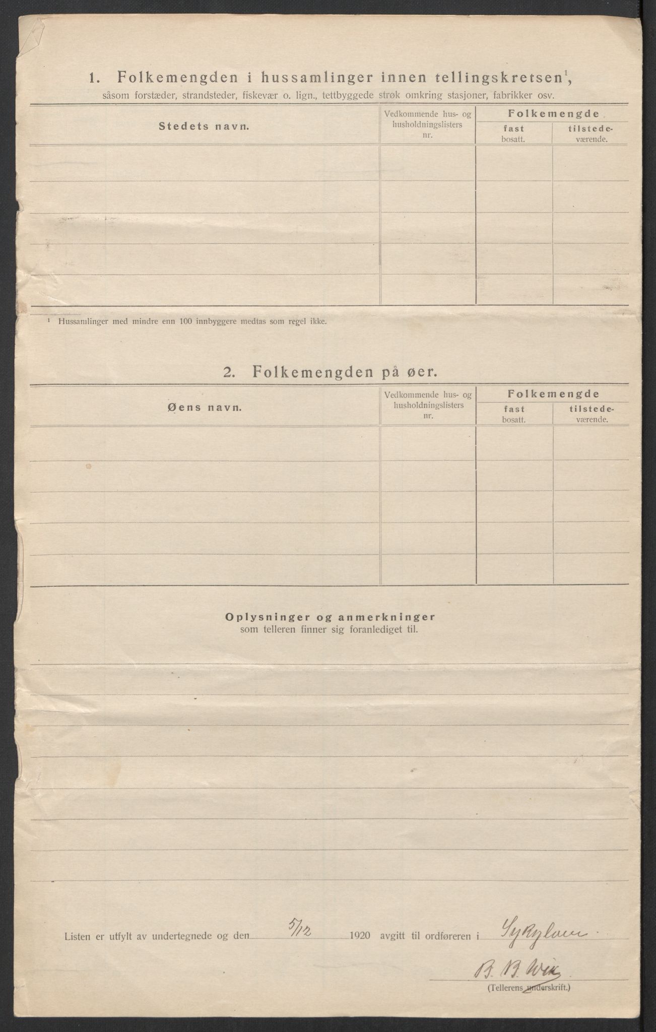 SAT, 1920 census for Sykkylven, 1920, p. 18