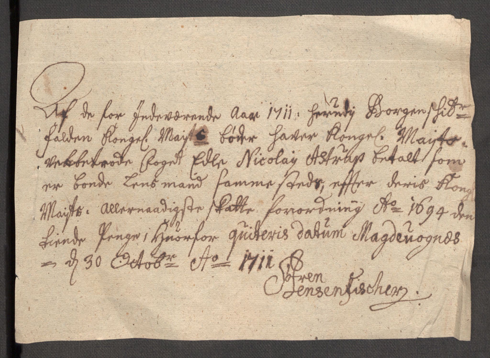 Rentekammeret inntil 1814, Reviderte regnskaper, Fogderegnskap, AV/RA-EA-4092/R54/L3564: Fogderegnskap Sunnmøre, 1711, p. 498