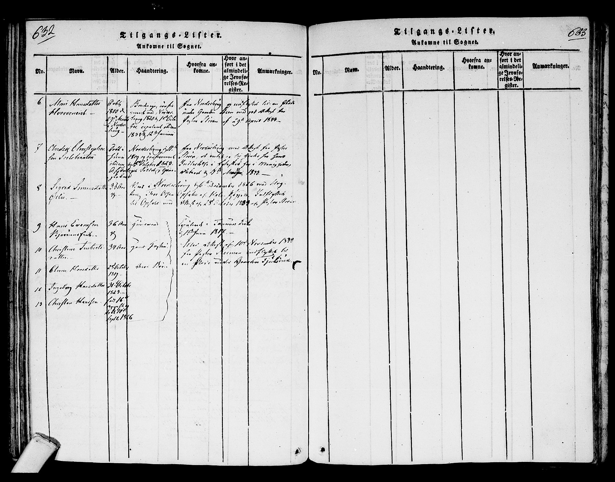 Hole kirkebøker, SAKO/A-228/F/Fa/L0004: Parish register (official) no. I 4, 1814-1833, p. 632-633