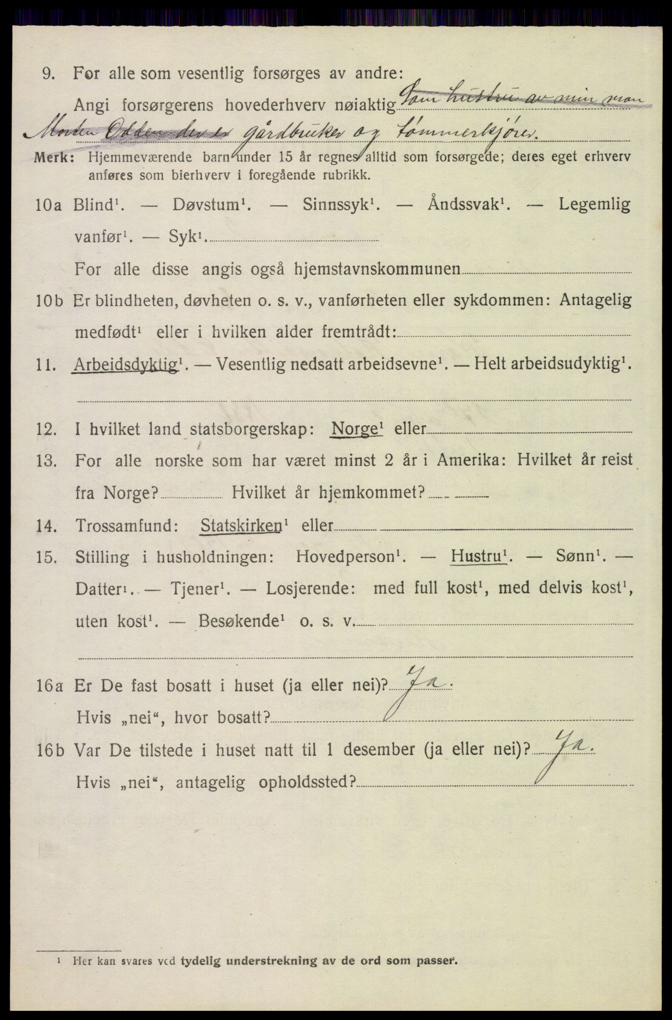 SAH, 1920 census for Trysil, 1920, p. 15716
