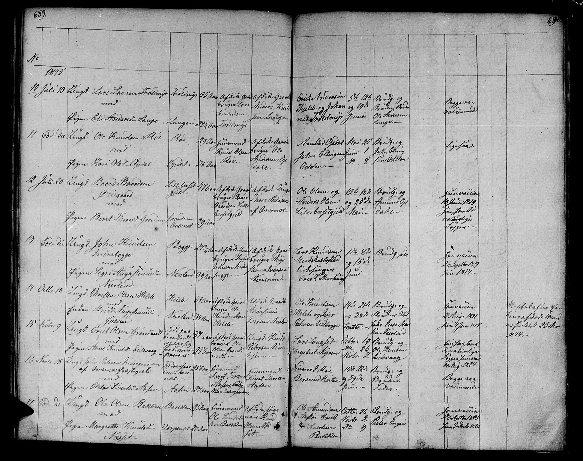 Ministerialprotokoller, klokkerbøker og fødselsregistre - Møre og Romsdal, AV/SAT-A-1454/551/L0624: Parish register (official) no. 551A04, 1831-1845, p. 689-690