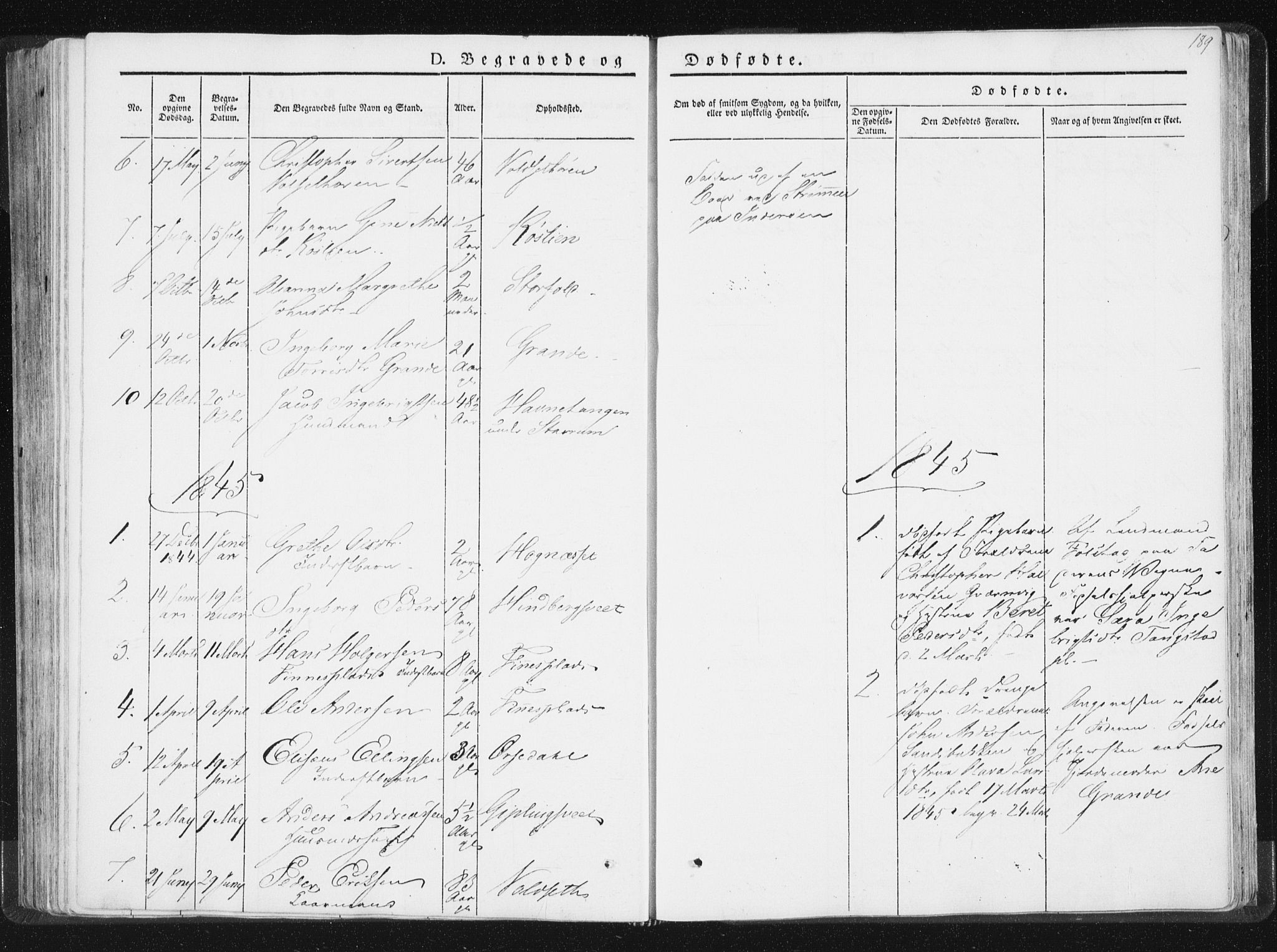 Ministerialprotokoller, klokkerbøker og fødselsregistre - Nord-Trøndelag, SAT/A-1458/744/L0418: Parish register (official) no. 744A02, 1843-1866, p. 189