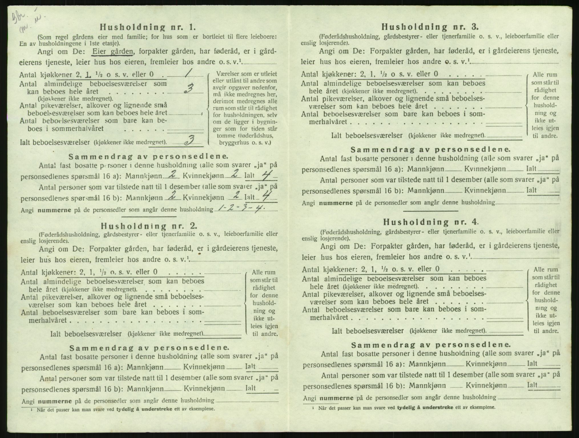 SAK, 1920 census for Birkenes, 1920, p. 144