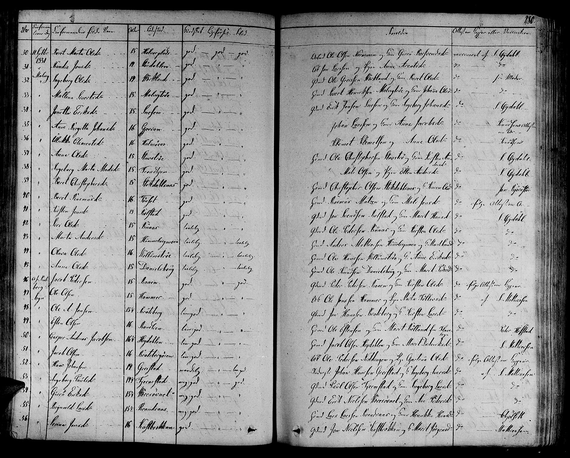 Ministerialprotokoller, klokkerbøker og fødselsregistre - Sør-Trøndelag, AV/SAT-A-1456/606/L0286: Parish register (official) no. 606A04 /1, 1823-1840, p. 280