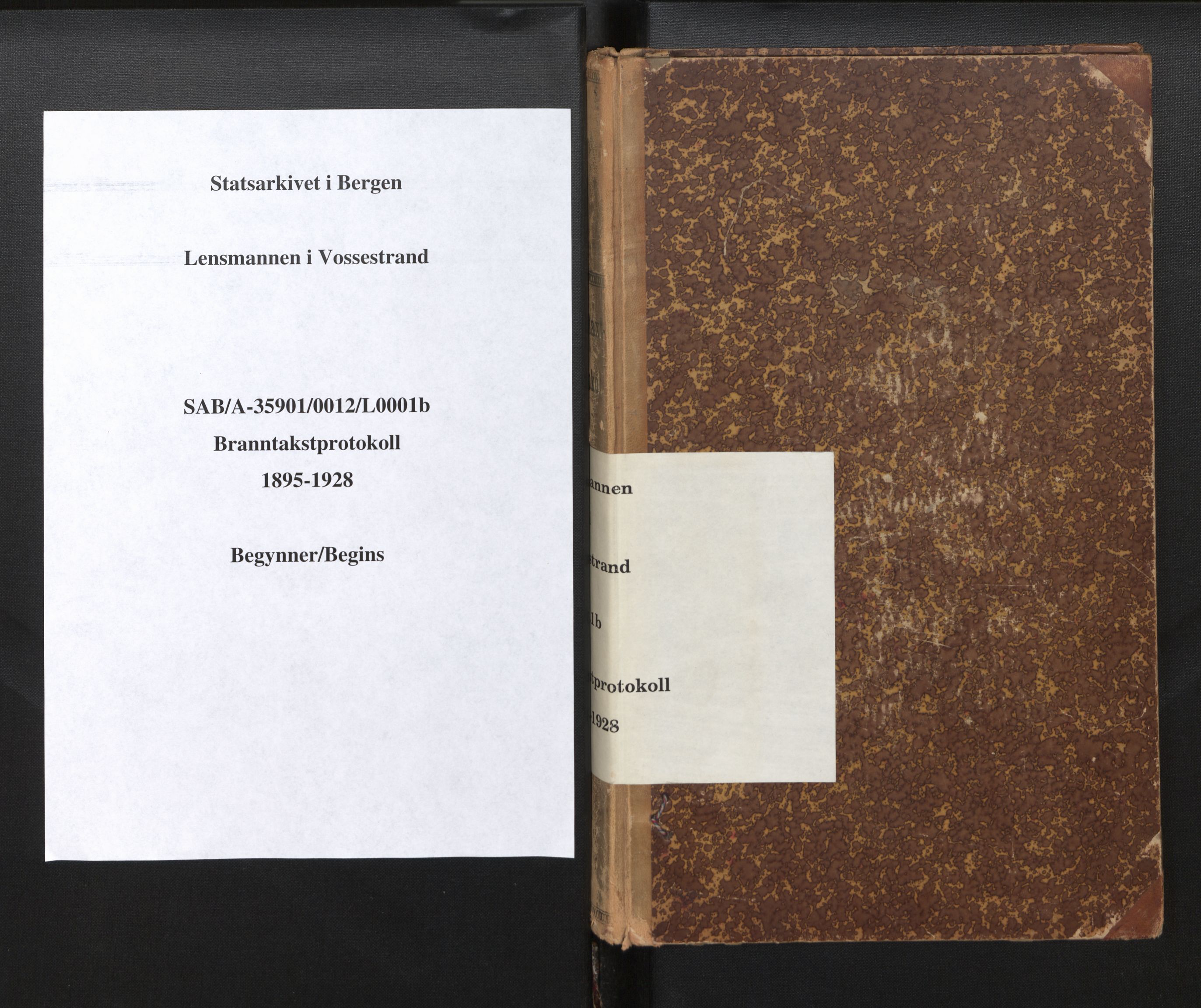 Lensmannen i Vossestrand, AV/SAB-A-35901/0012/L0001b: Branntakstprotokoll, skjematakst, 1895-1928