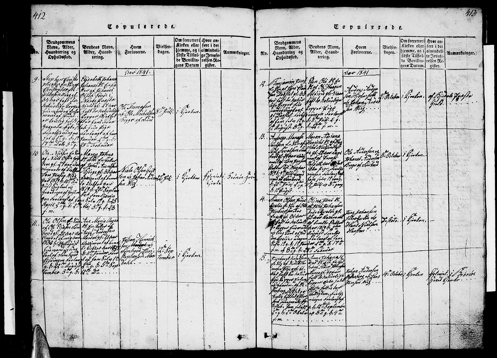 Ministerialprotokoller, klokkerbøker og fødselsregistre - Nordland, AV/SAT-A-1459/812/L0186: Parish register (copy) no. 812C04, 1820-1849, p. 412-413