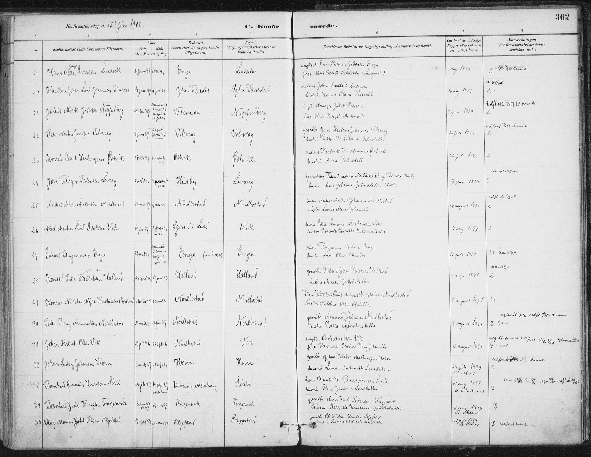 Ministerialprotokoller, klokkerbøker og fødselsregistre - Nordland, AV/SAT-A-1459/838/L0552: Parish register (official) no. 838A10, 1880-1910, p. 362