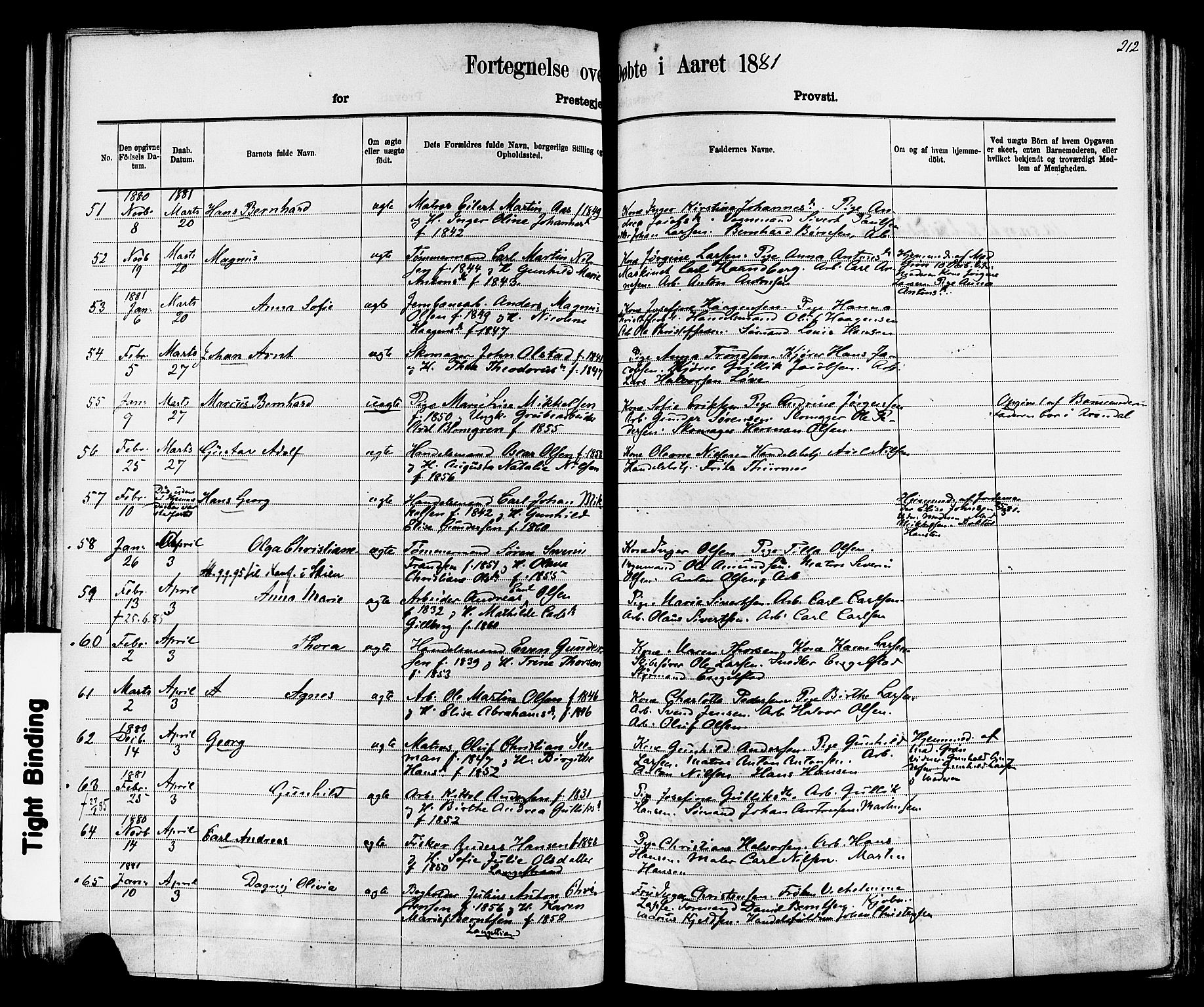 Larvik kirkebøker, AV/SAKO-A-352/F/Fa/L0006: Parish register (official) no. I 6, 1871-1883, p. 212