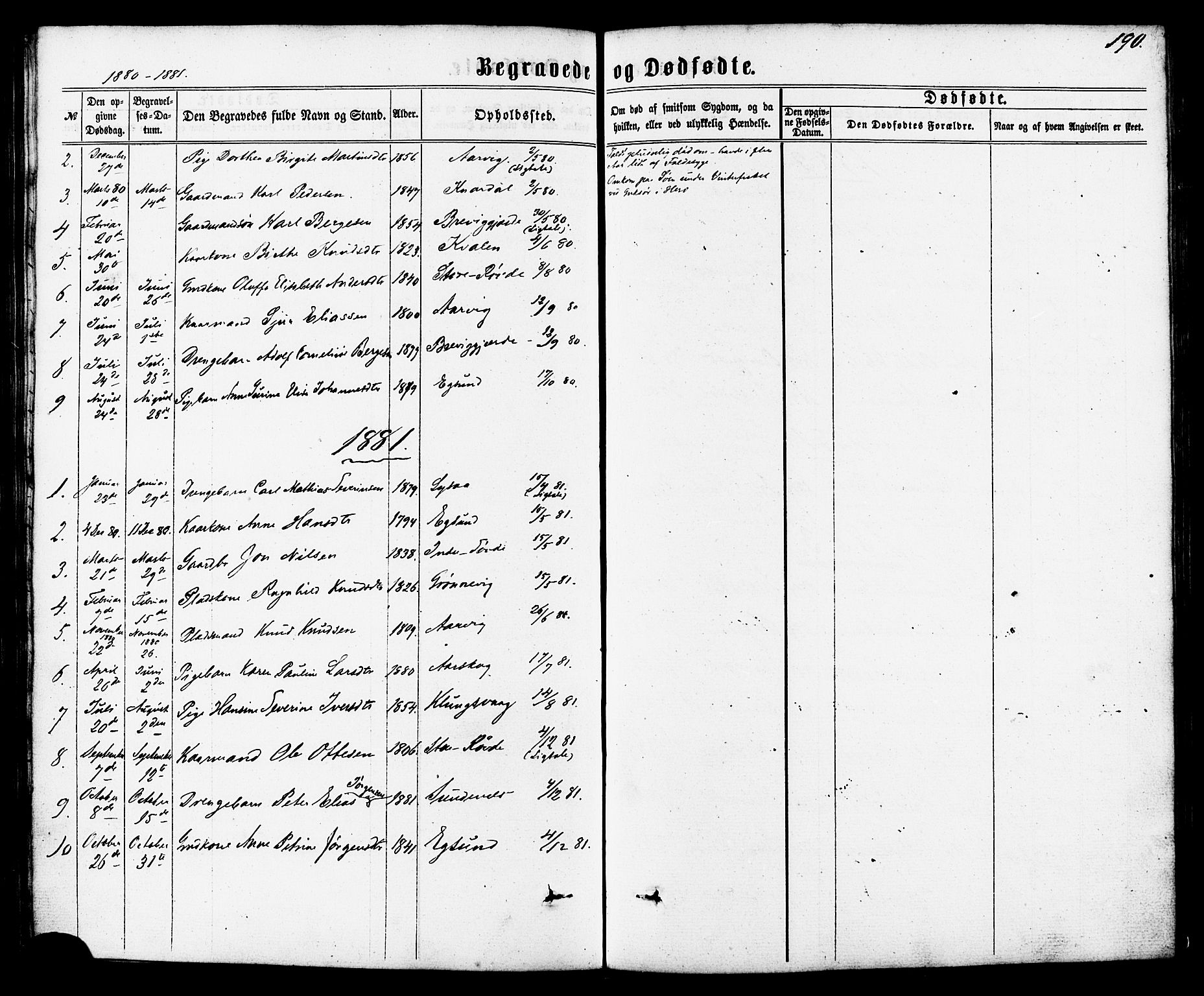 Ministerialprotokoller, klokkerbøker og fødselsregistre - Møre og Romsdal, SAT/A-1454/504/L0055: Parish register (official) no. 504A02, 1861-1884, p. 190