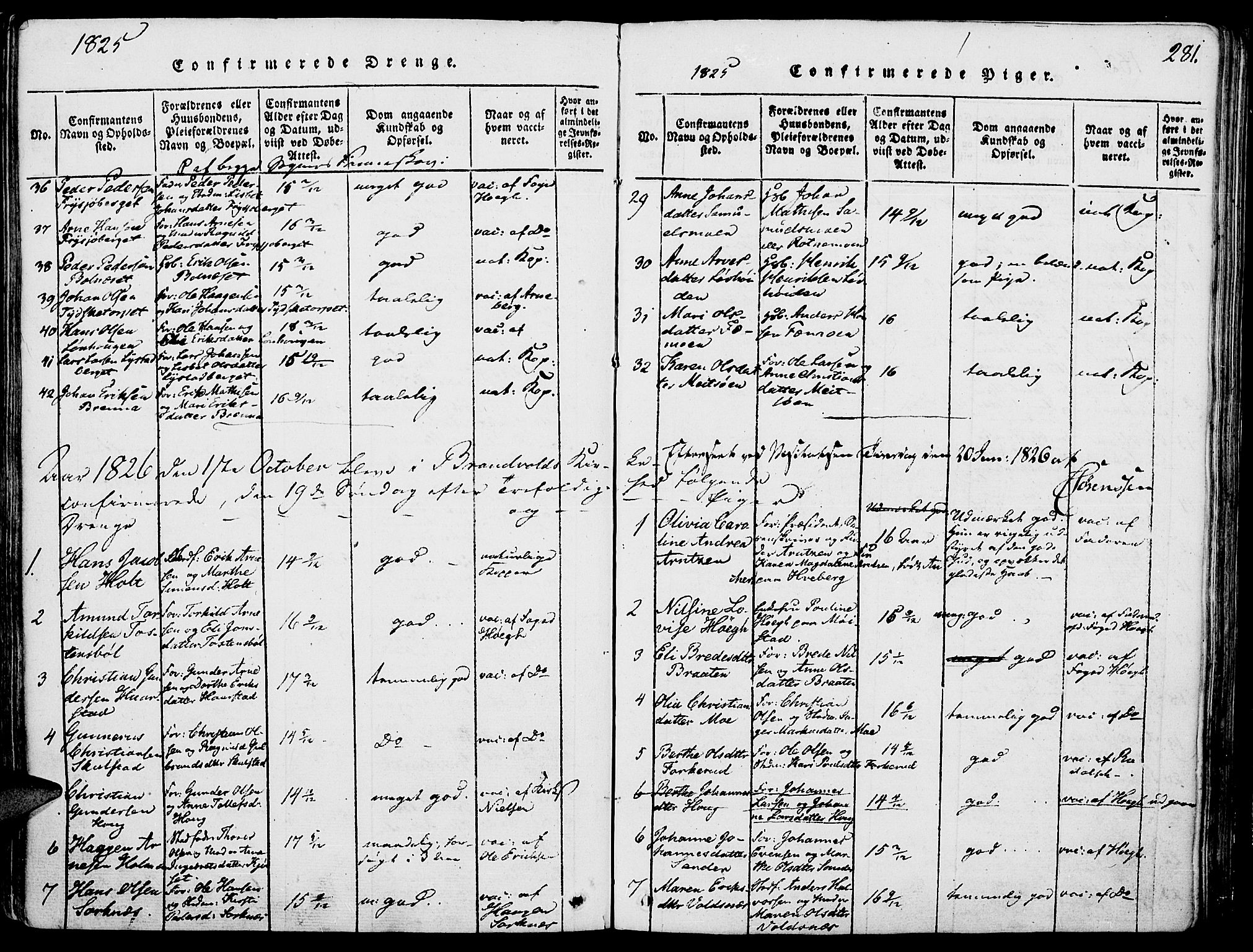 Grue prestekontor, AV/SAH-PREST-036/H/Ha/Haa/L0006: Parish register (official) no. 6, 1814-1830, p. 281