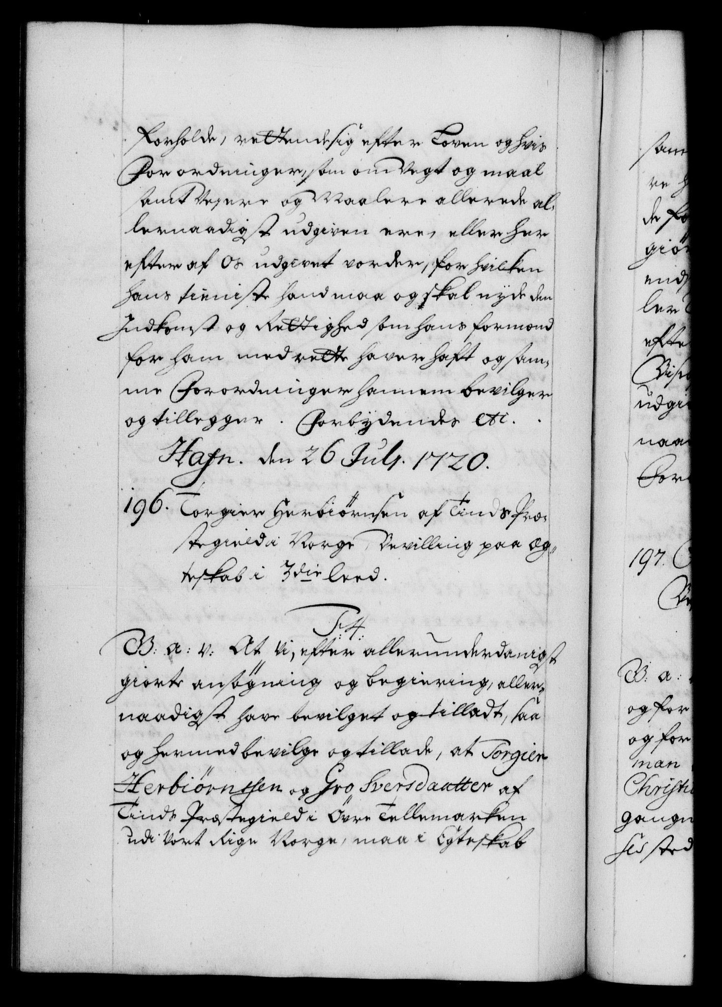 Danske Kanselli 1572-1799, AV/RA-EA-3023/F/Fc/Fca/Fcaa/L0023: Norske registre, 1720-1722, p. 133b