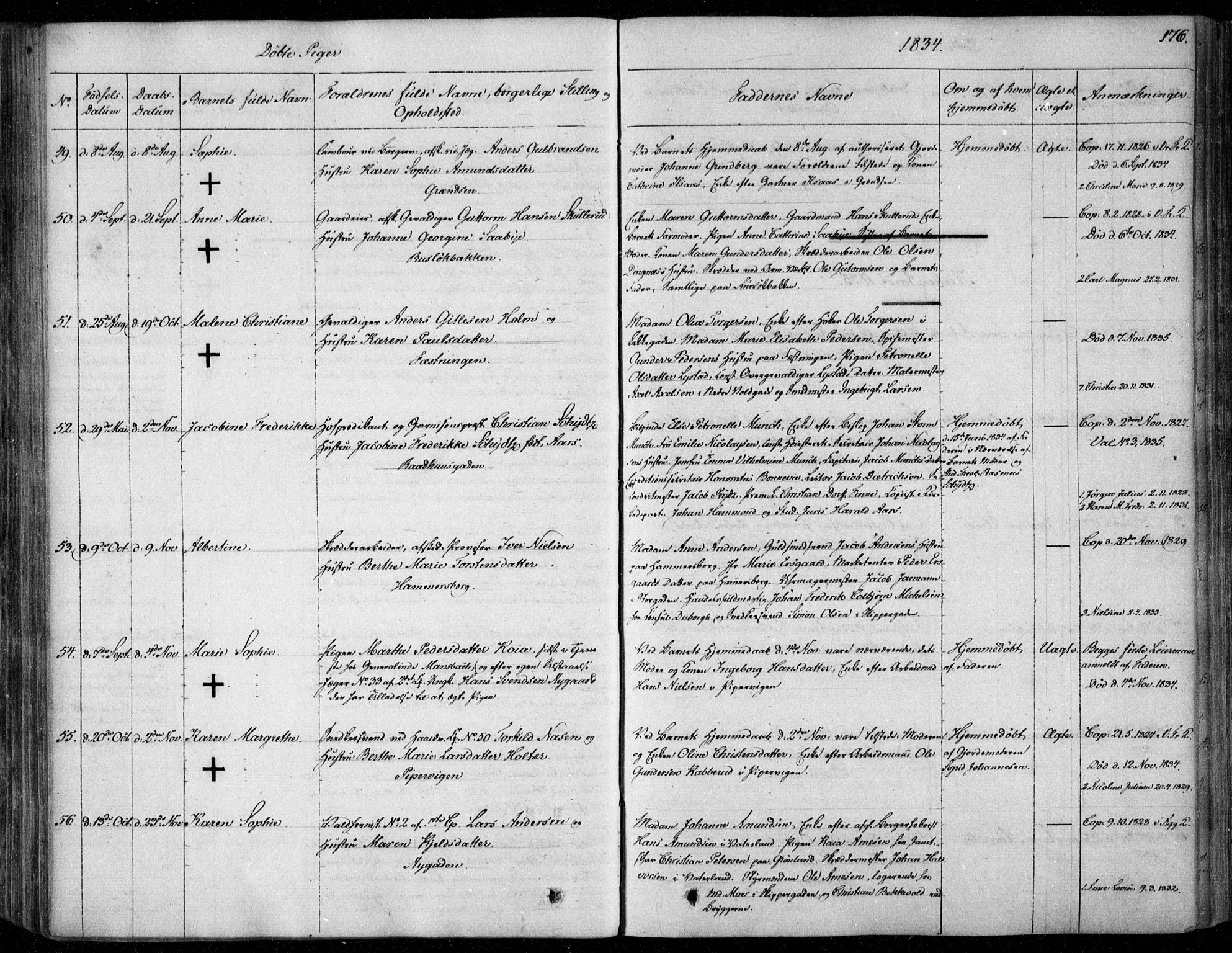 Garnisonsmenigheten Kirkebøker, SAO/A-10846/F/Fa/L0006: Parish register (official) no. 6, 1828-1841, p. 176
