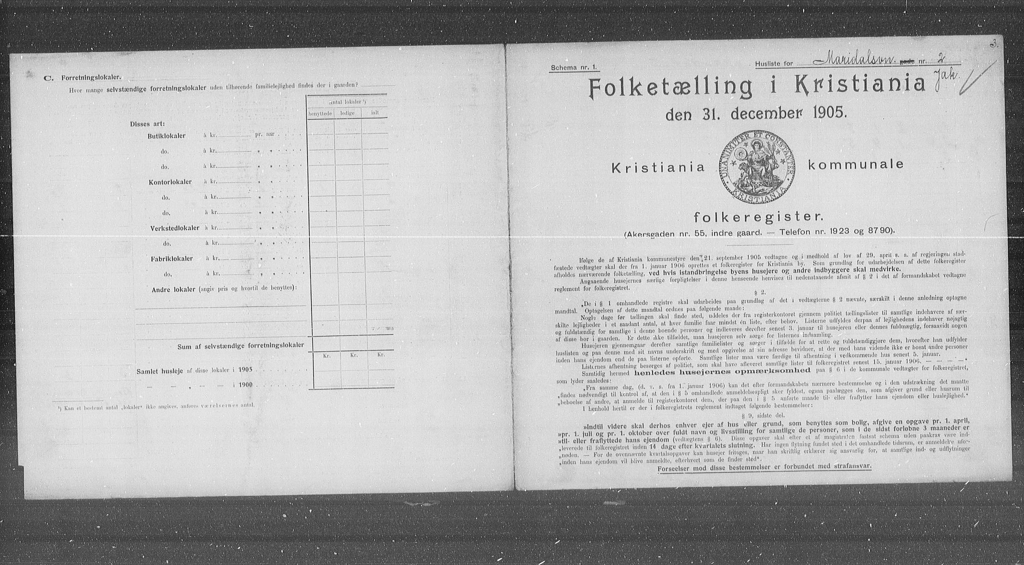 OBA, Municipal Census 1905 for Kristiania, 1905, p. 31665