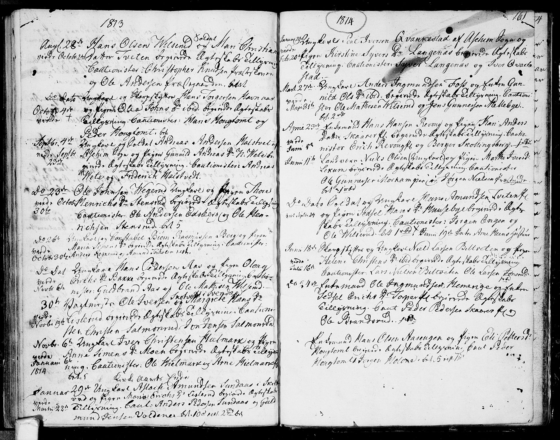 Eidsberg prestekontor Kirkebøker, AV/SAO-A-10905/F/Fa/L0006: Parish register (official) no. I 6, 1807-1814, p. 161