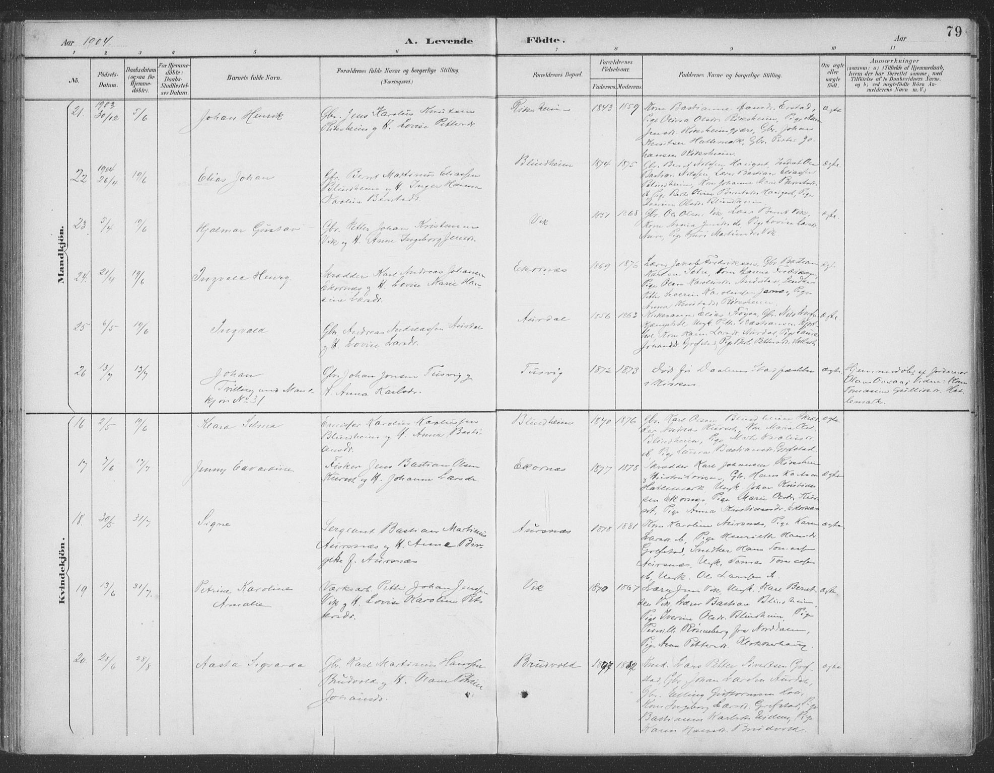 Ministerialprotokoller, klokkerbøker og fødselsregistre - Møre og Romsdal, AV/SAT-A-1454/523/L0335: Parish register (official) no. 523A02, 1891-1911, p. 79