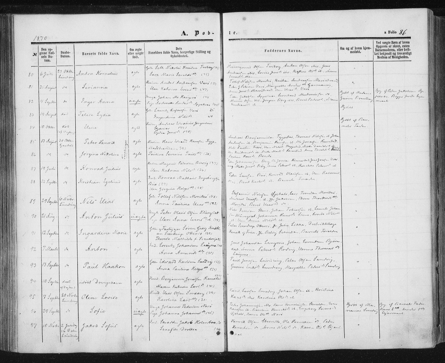 Ministerialprotokoller, klokkerbøker og fødselsregistre - Nord-Trøndelag, SAT/A-1458/784/L0670: Parish register (official) no. 784A05, 1860-1876, p. 86
