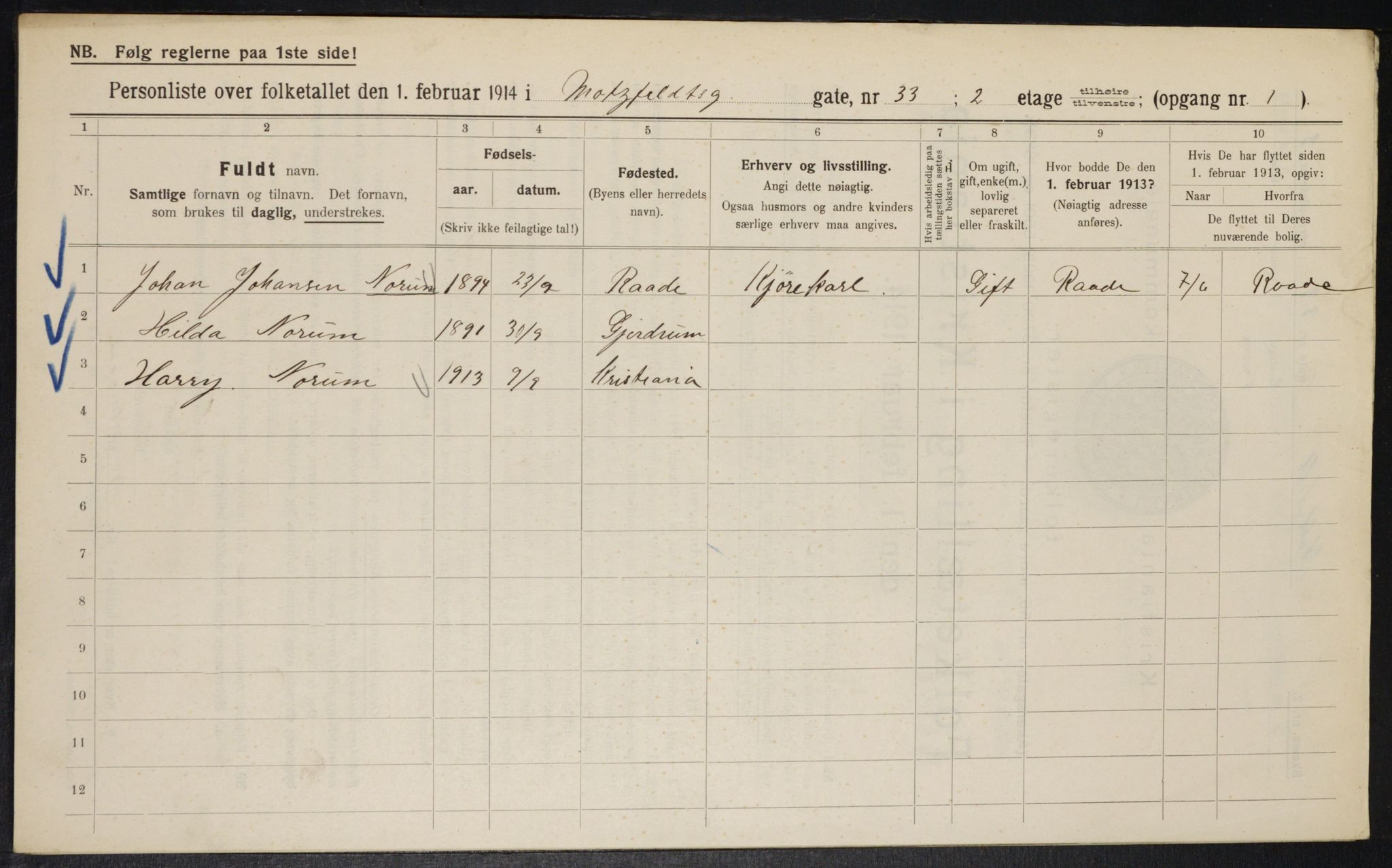 OBA, Municipal Census 1914 for Kristiania, 1914, p. 66600