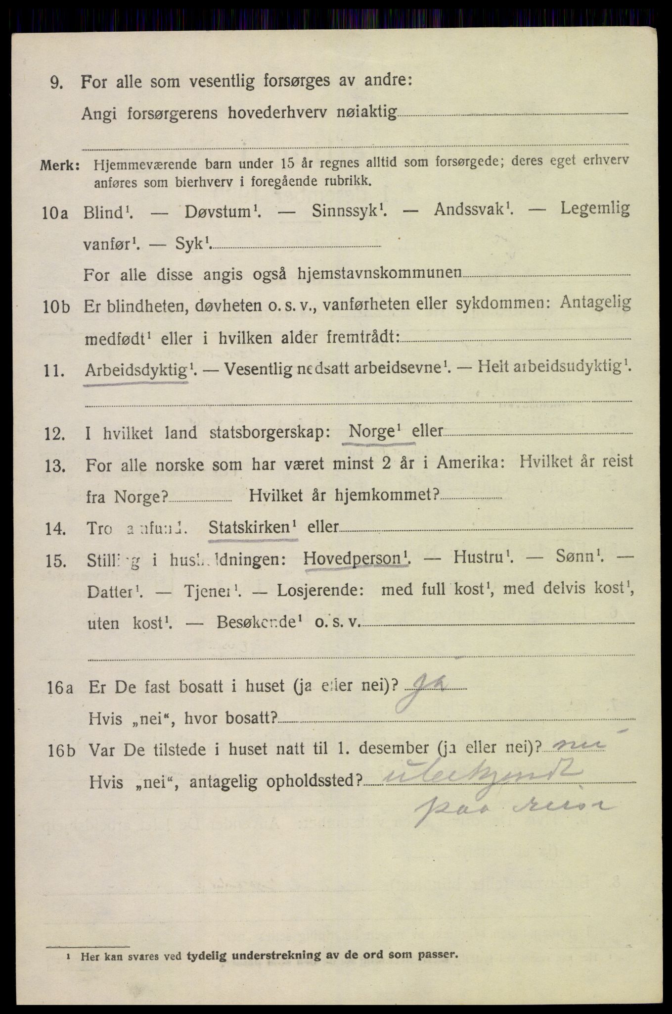 SAK, 1920 census for Fjære, 1920, p. 3242