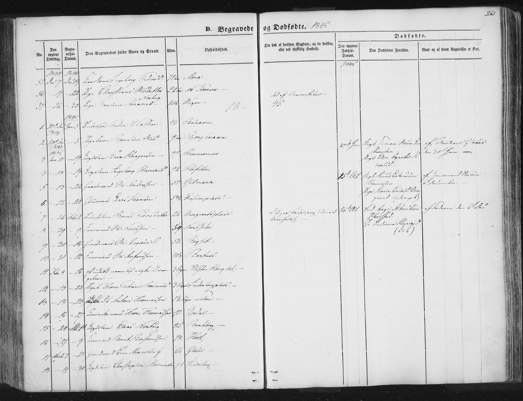 Ministerialprotokoller, klokkerbøker og fødselsregistre - Nord-Trøndelag, SAT/A-1458/741/L0392: Parish register (official) no. 741A06, 1836-1848, p. 261
