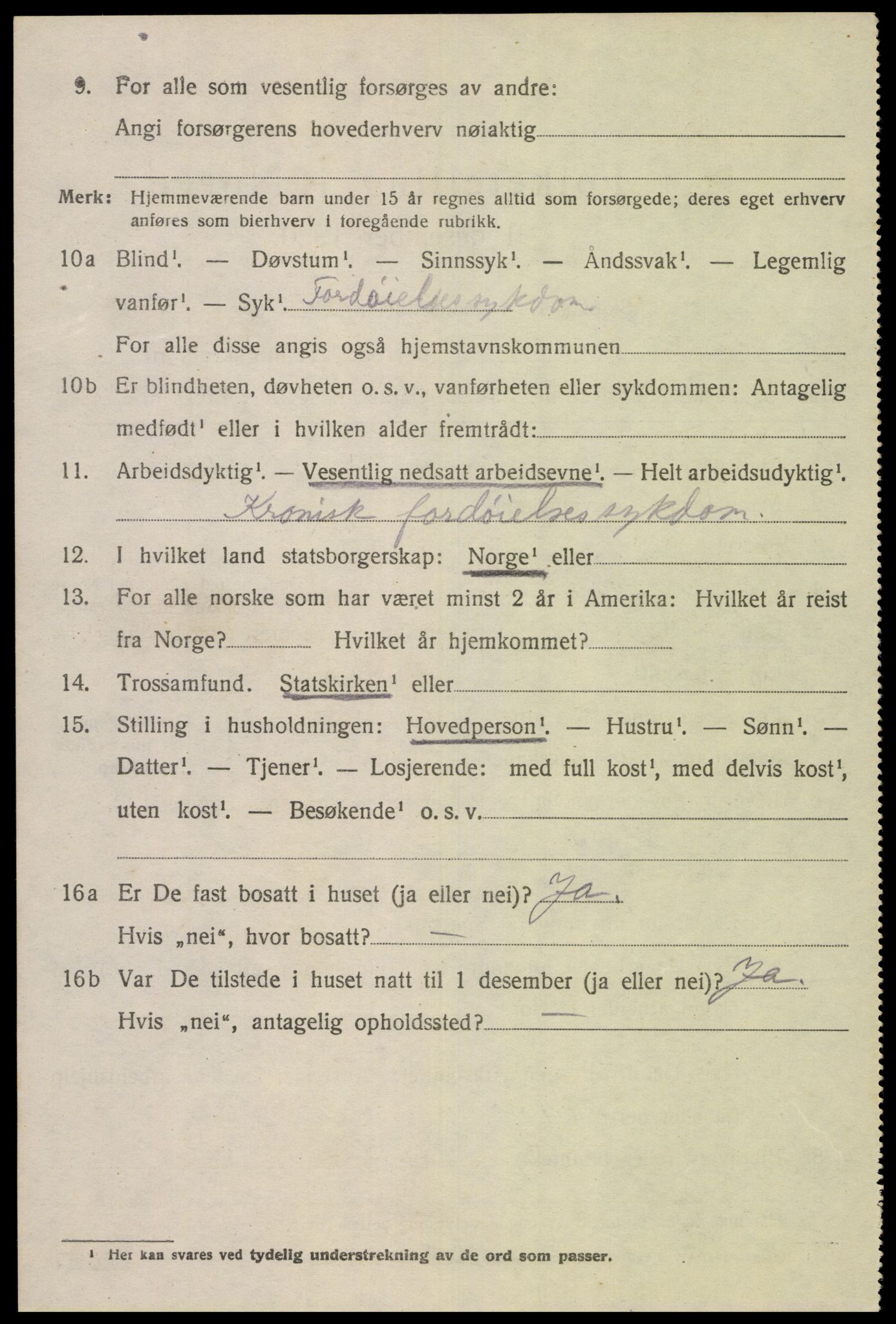 SAK, 1920 census for Øvre Sirdal, 1920, p. 1492
