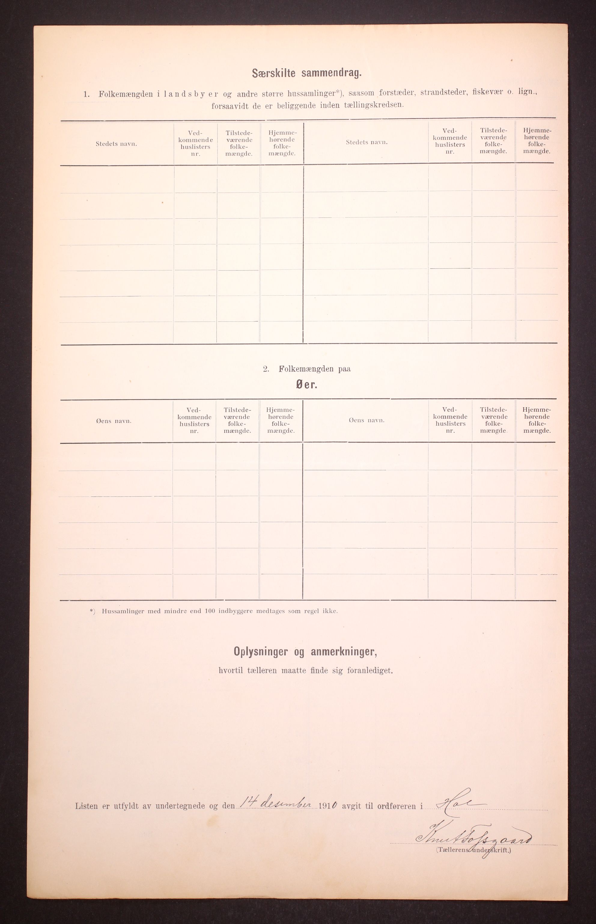 RA, 1910 census for Hol, 1910, p. 6