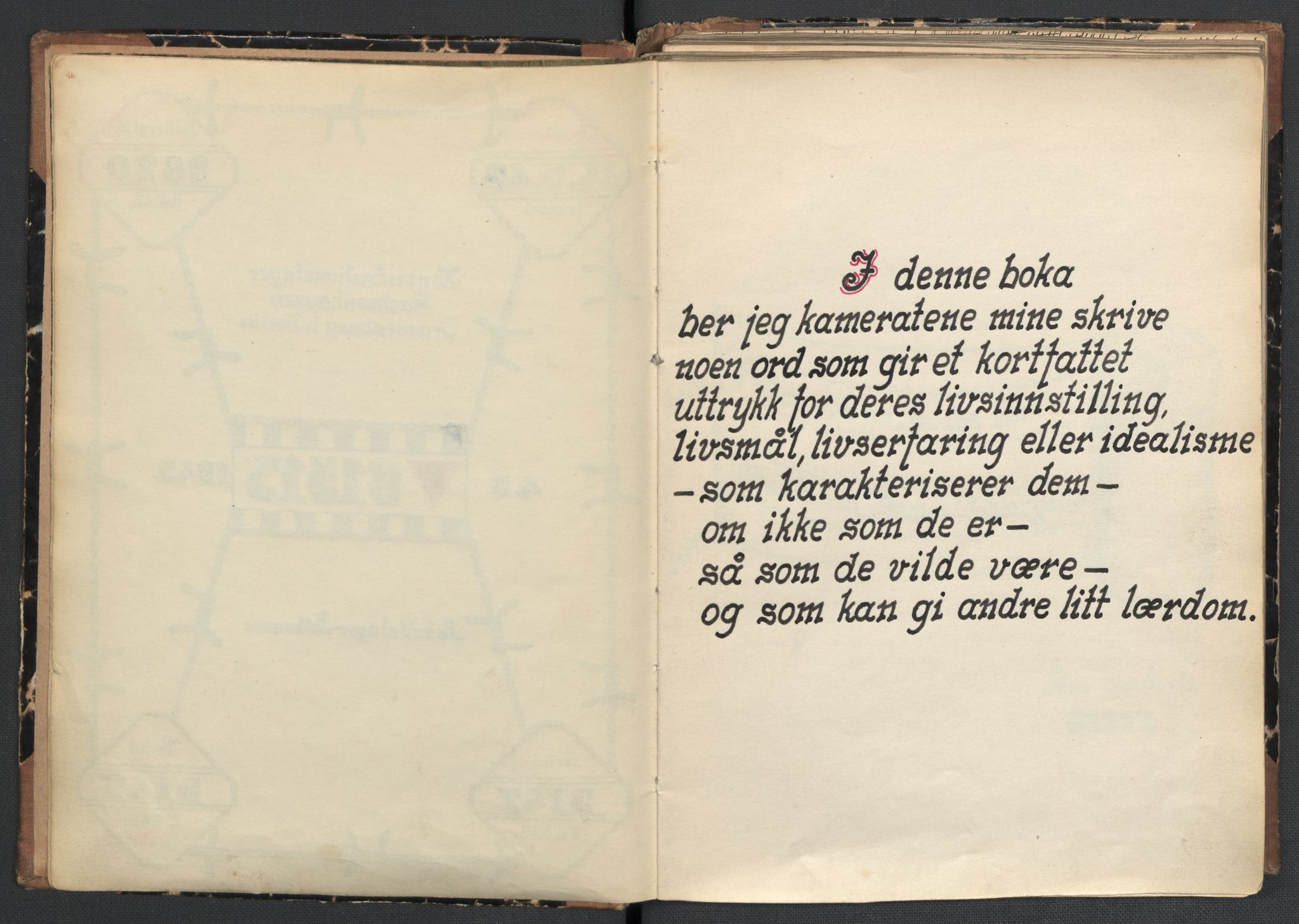 Joar Markali (privat eiendom / Ikke avlevert), RA/FIKTIV-002/001/0001: Joar Markalis minnebok fra Sachsenhausen, 1943-1945, p. 6