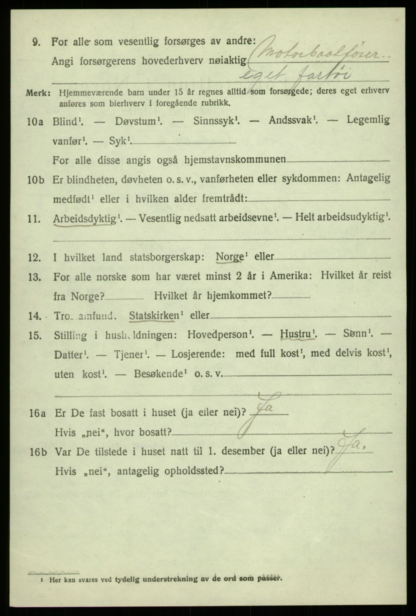 SAB, 1920 census for Os, 1920, p. 6889
