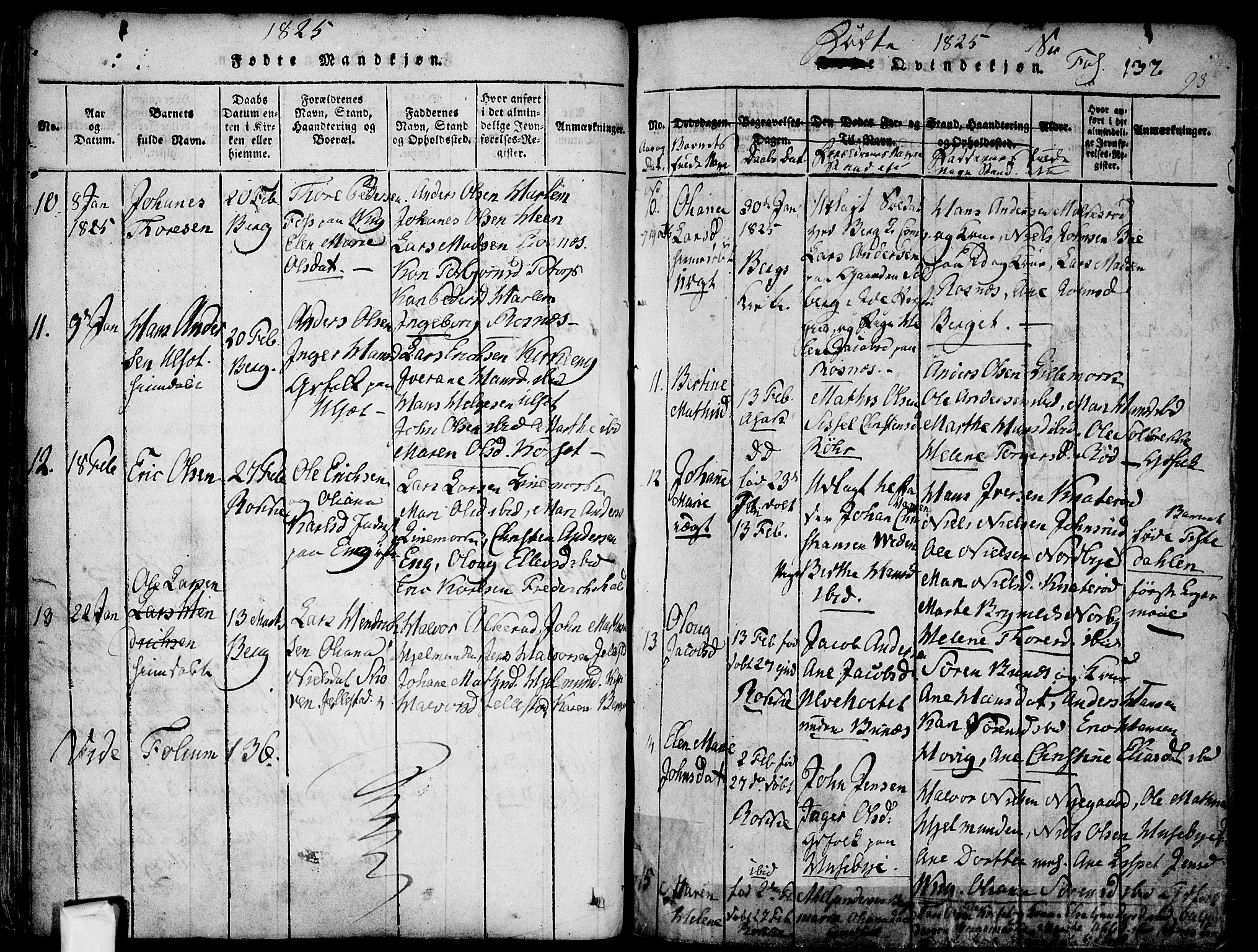 Berg prestekontor Kirkebøker, AV/SAO-A-10902/F/Fa/L0002: Parish register (official) no. I 2, 1815-1831, p. 93
